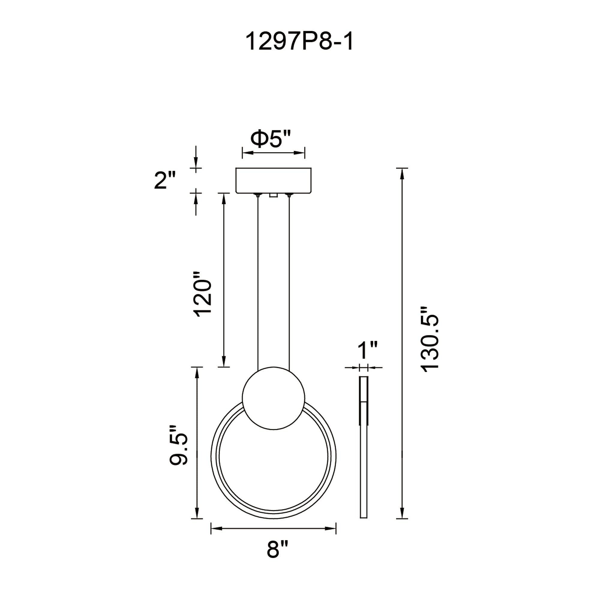 Pulley Integrated LED 8in Black Mini Pendant - CWI Lighting