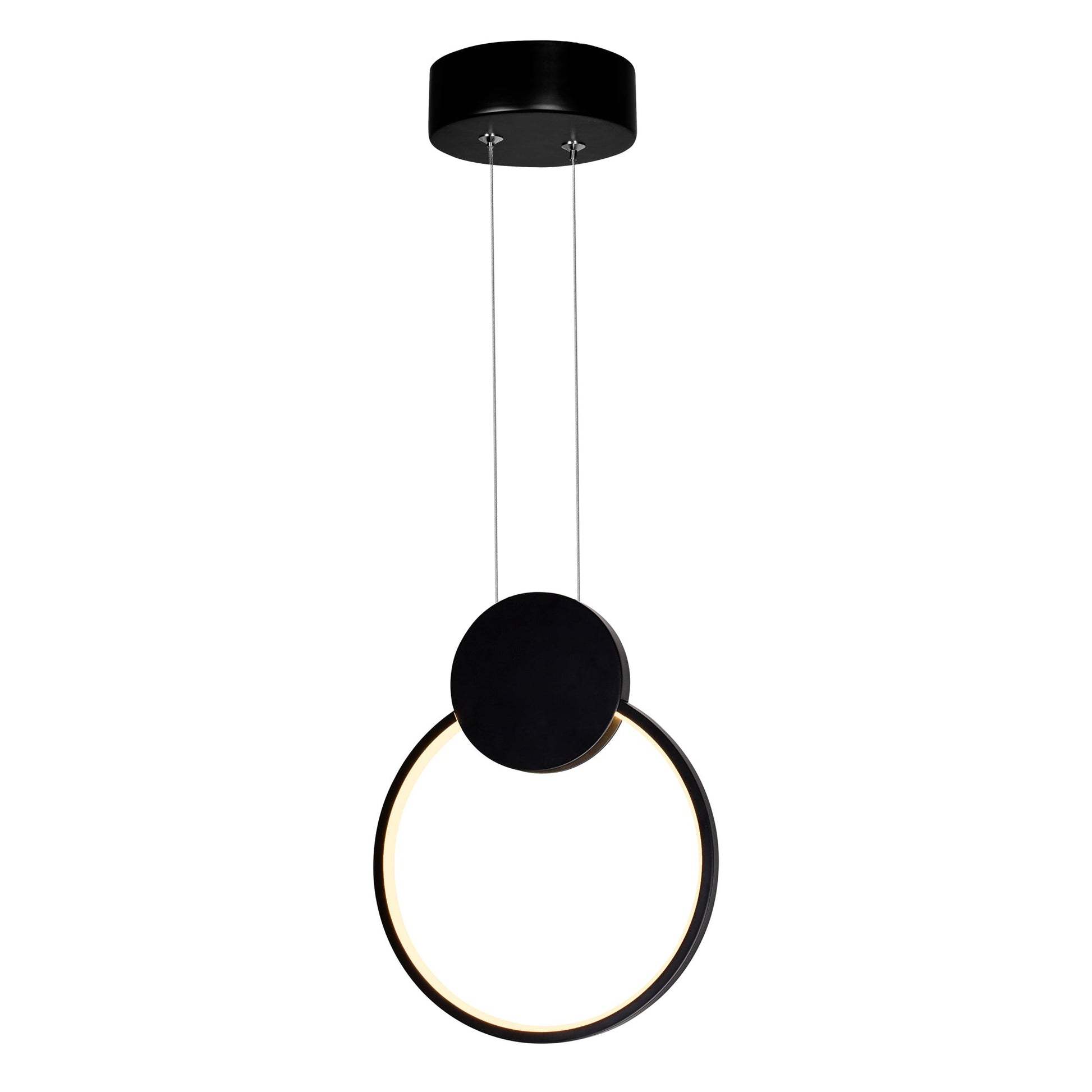 Pulley Integrated LED 8in Black Mini Pendant - CWI Lighting