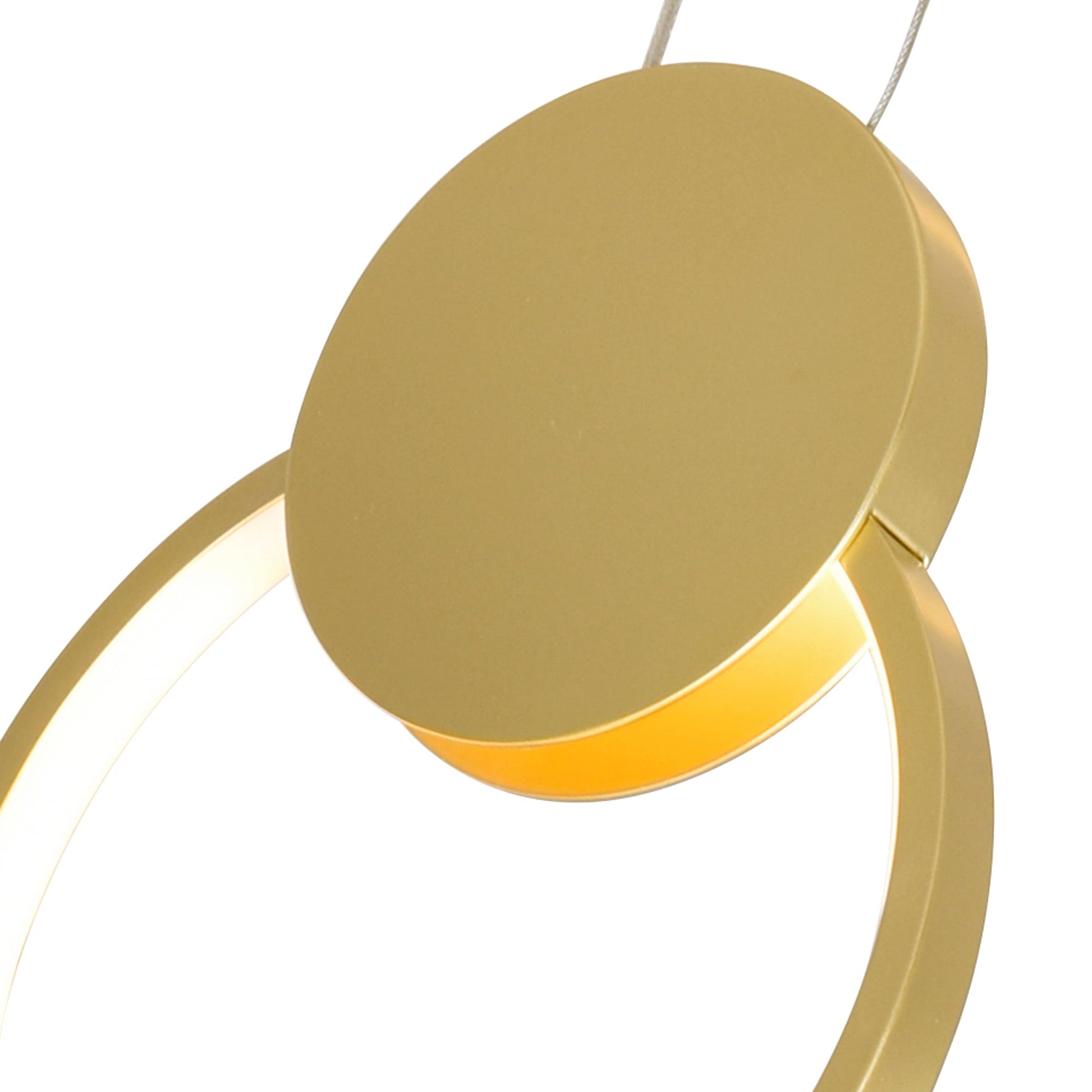 Pulley Integrated LED 8in Satin Gold Mini Pendant - CWI Lighting