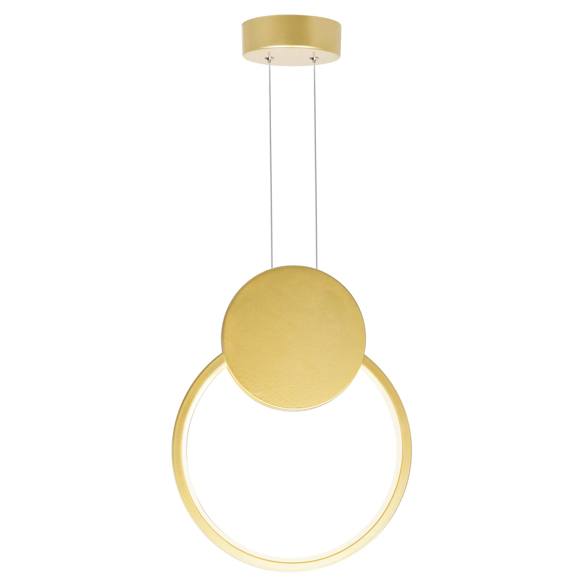 Pulley Integrated LED 8in Satin Gold Mini Pendant - CWI Lighting