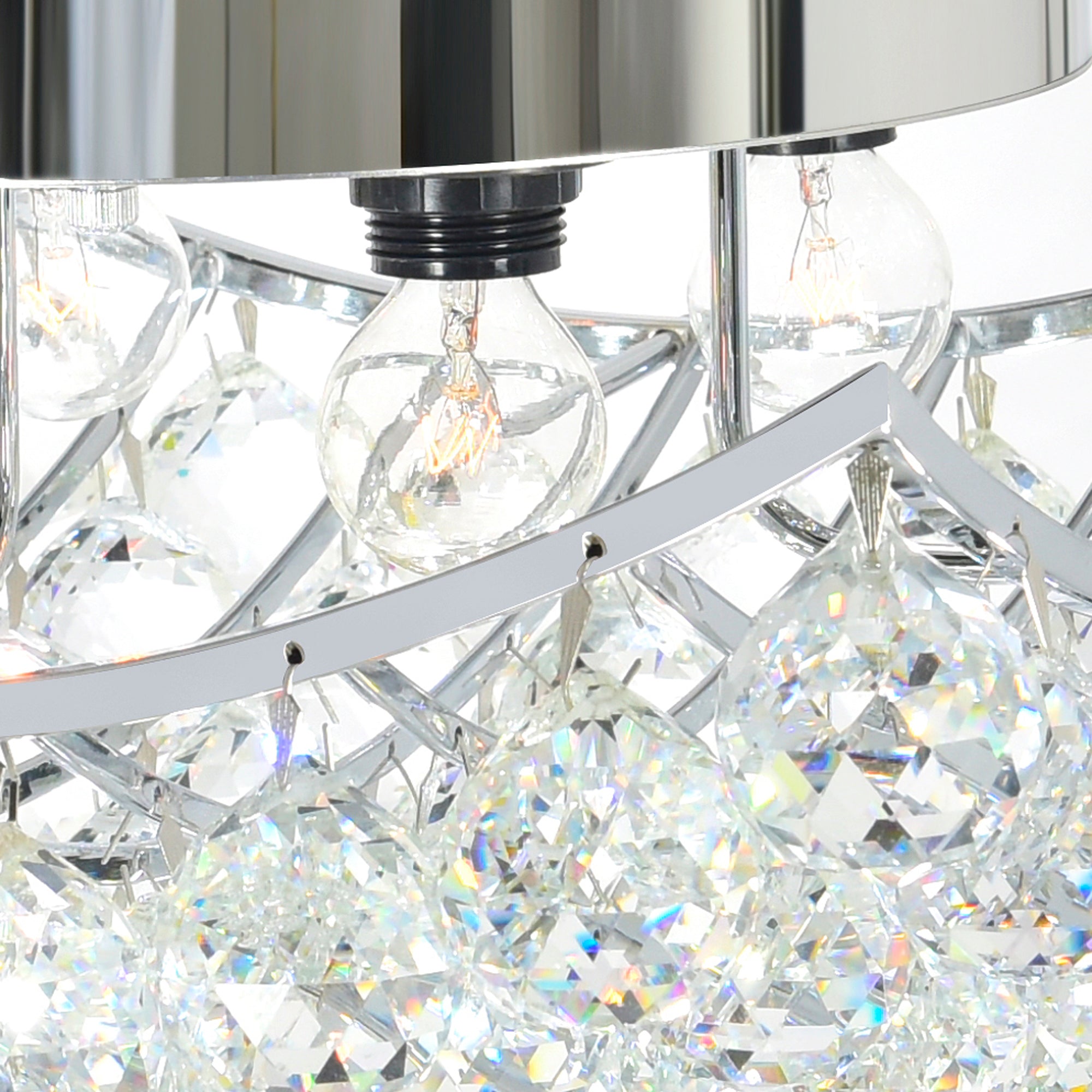 Queen 4 Light Flush Mount With Chrome Finish - CWI Lighting