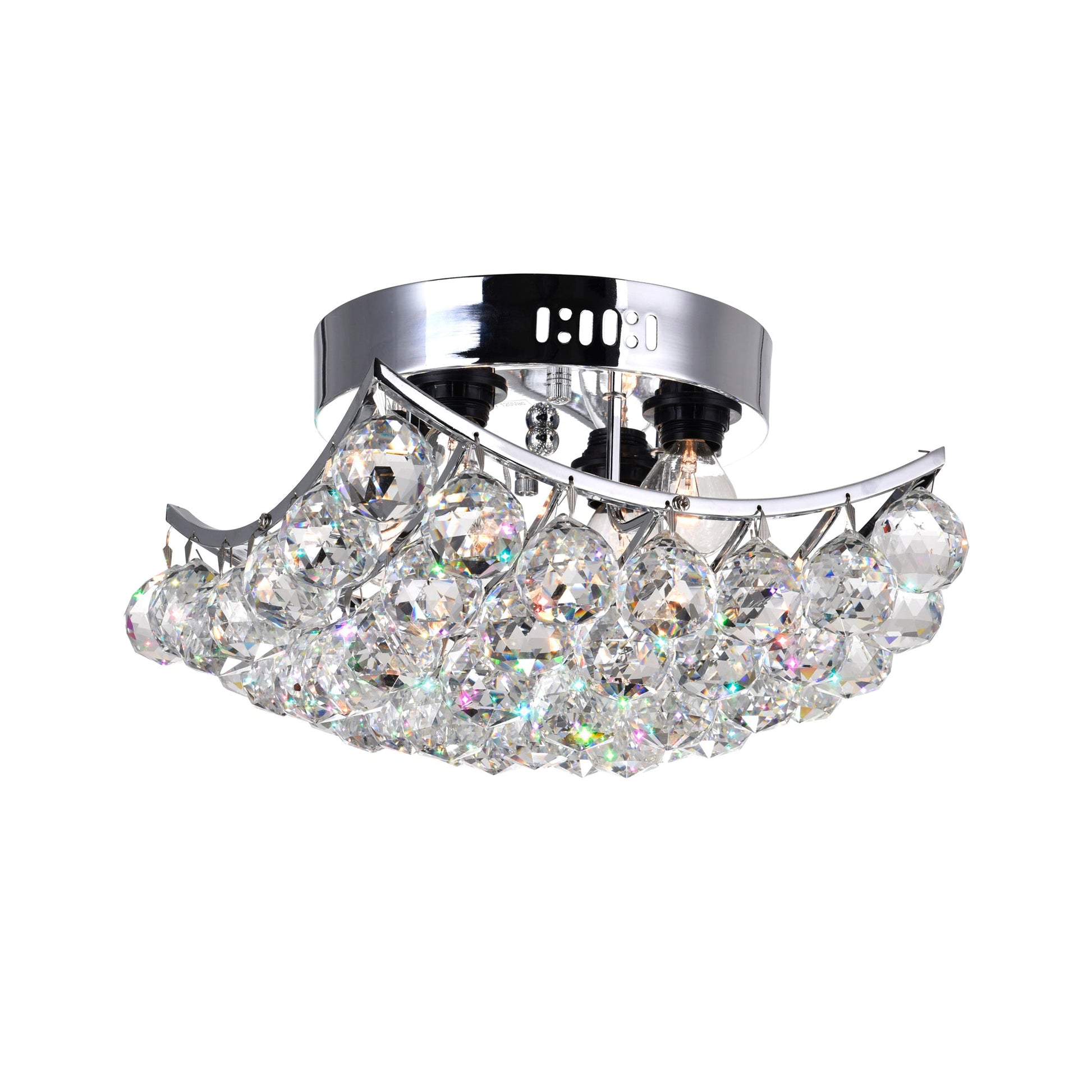 Queen 4 Light Flush Mount With Chrome Finish - CWI Lighting