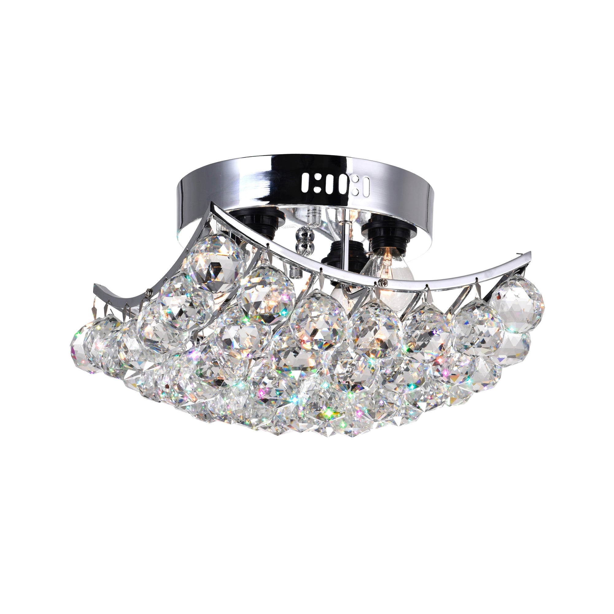 Queen 4 Light Flush Mount With Chrome Finish - CWI Lighting