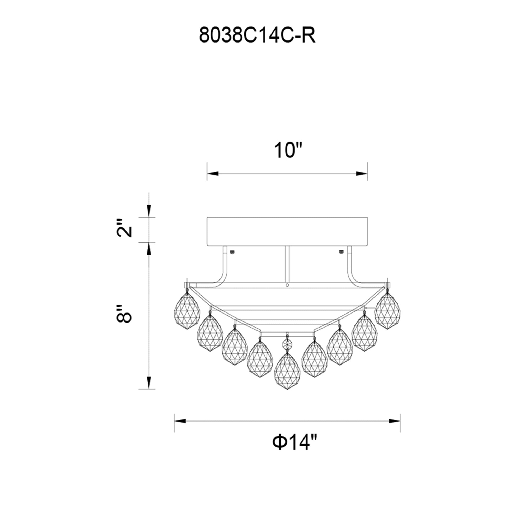 Queen 4 Light Flush Mount With Chrome Finish - CWI Lighting