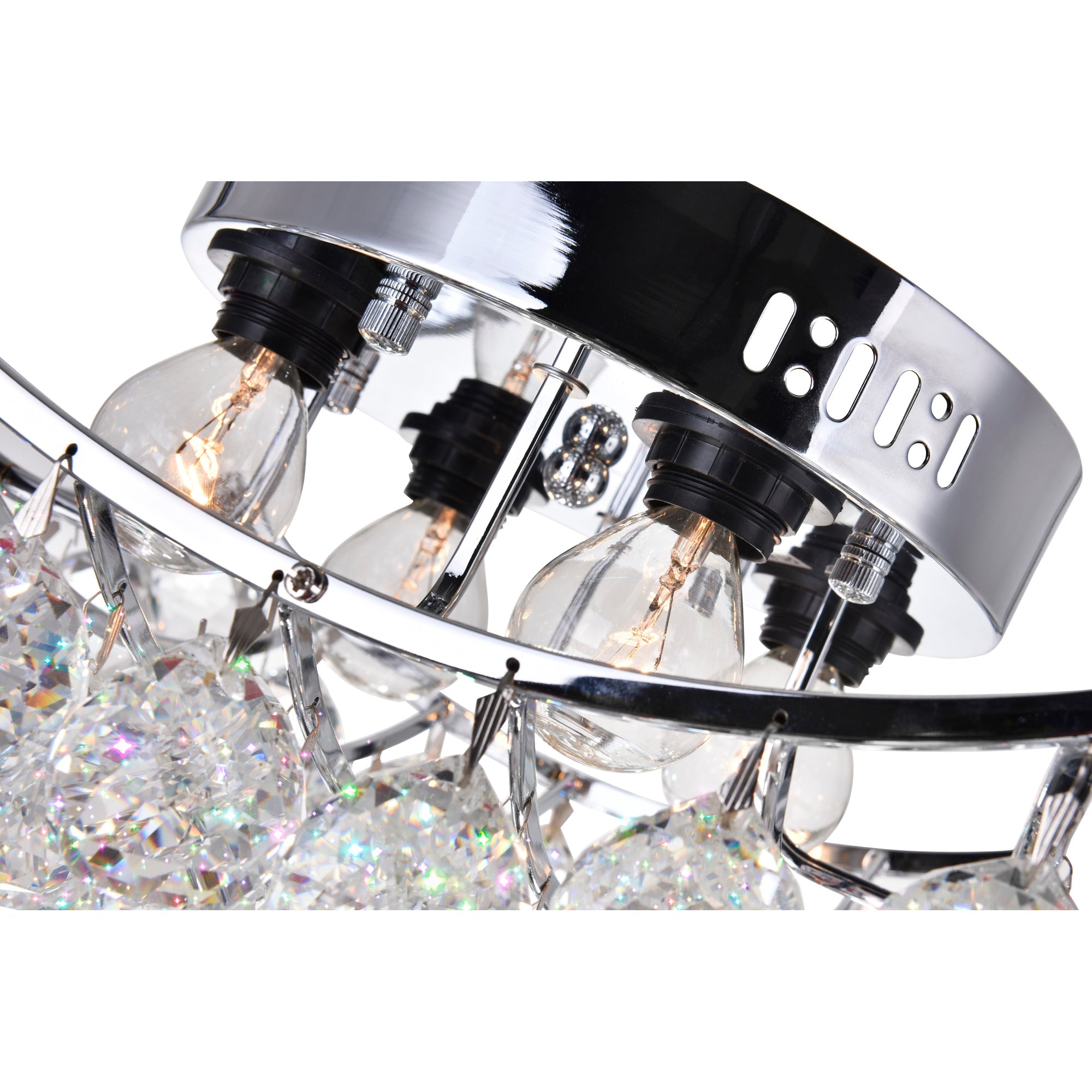 Queen 4 Light Flush Mount With Chrome Finish - CWI Lighting