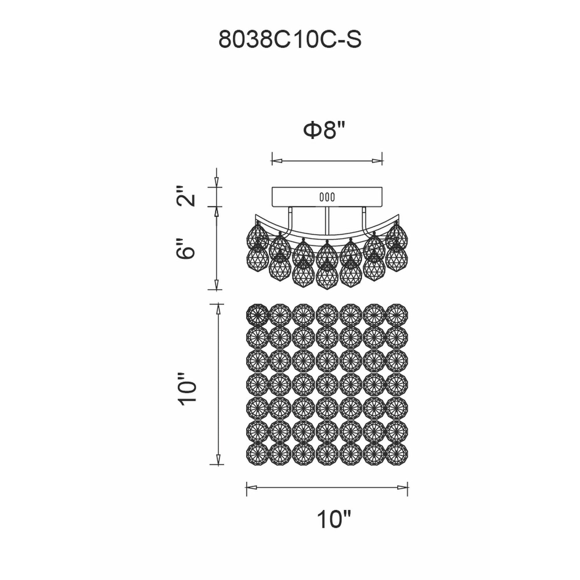 Queen 4 Light Flush Mount With Chrome Finish - CWI Lighting