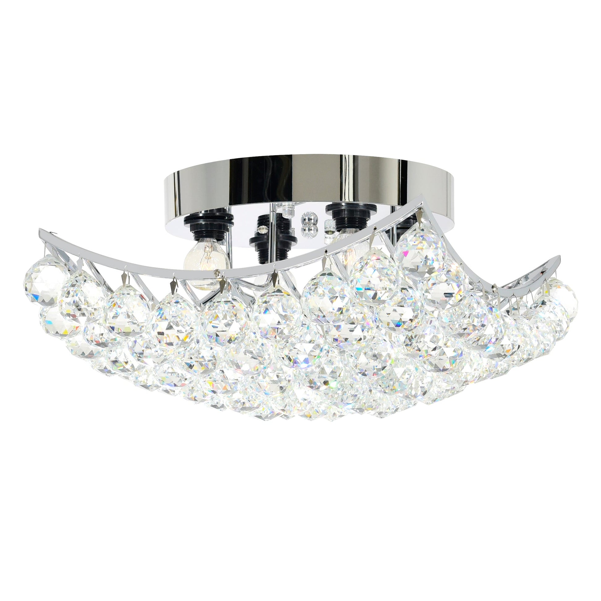 Queen 4 Light Flush Mount With Chrome Finish - CWI Lighting