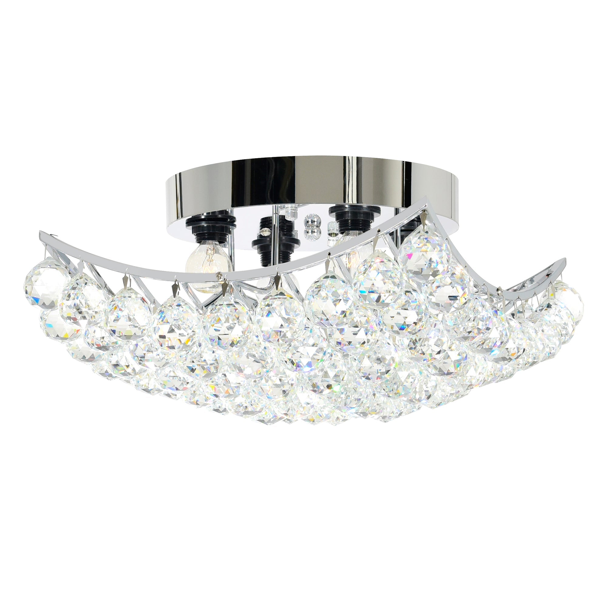 Queen 4 Light Flush Mount With Chrome Finish - CWI Lighting