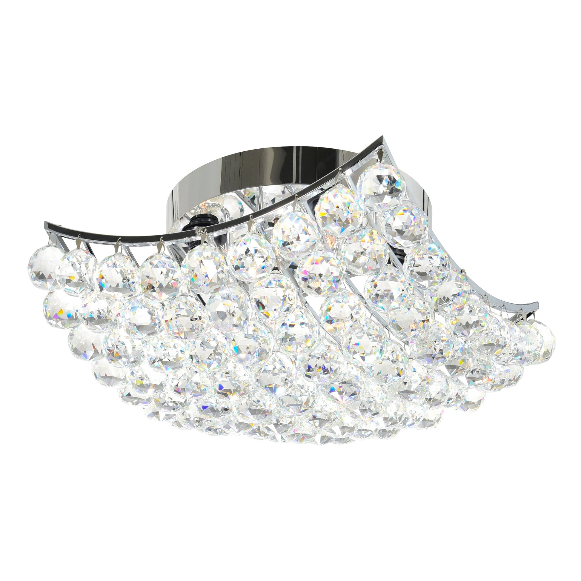 Queen 4 Light Flush Mount With Chrome Finish - CWI Lighting