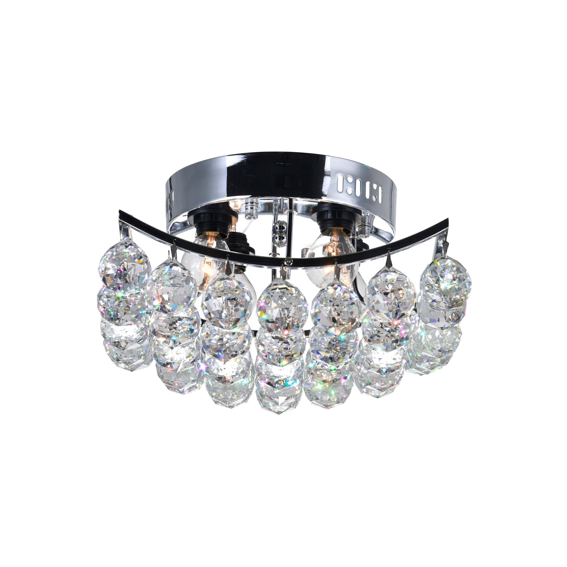Queen 4 Light Flush Mount With Chrome Finish - CWI Lighting