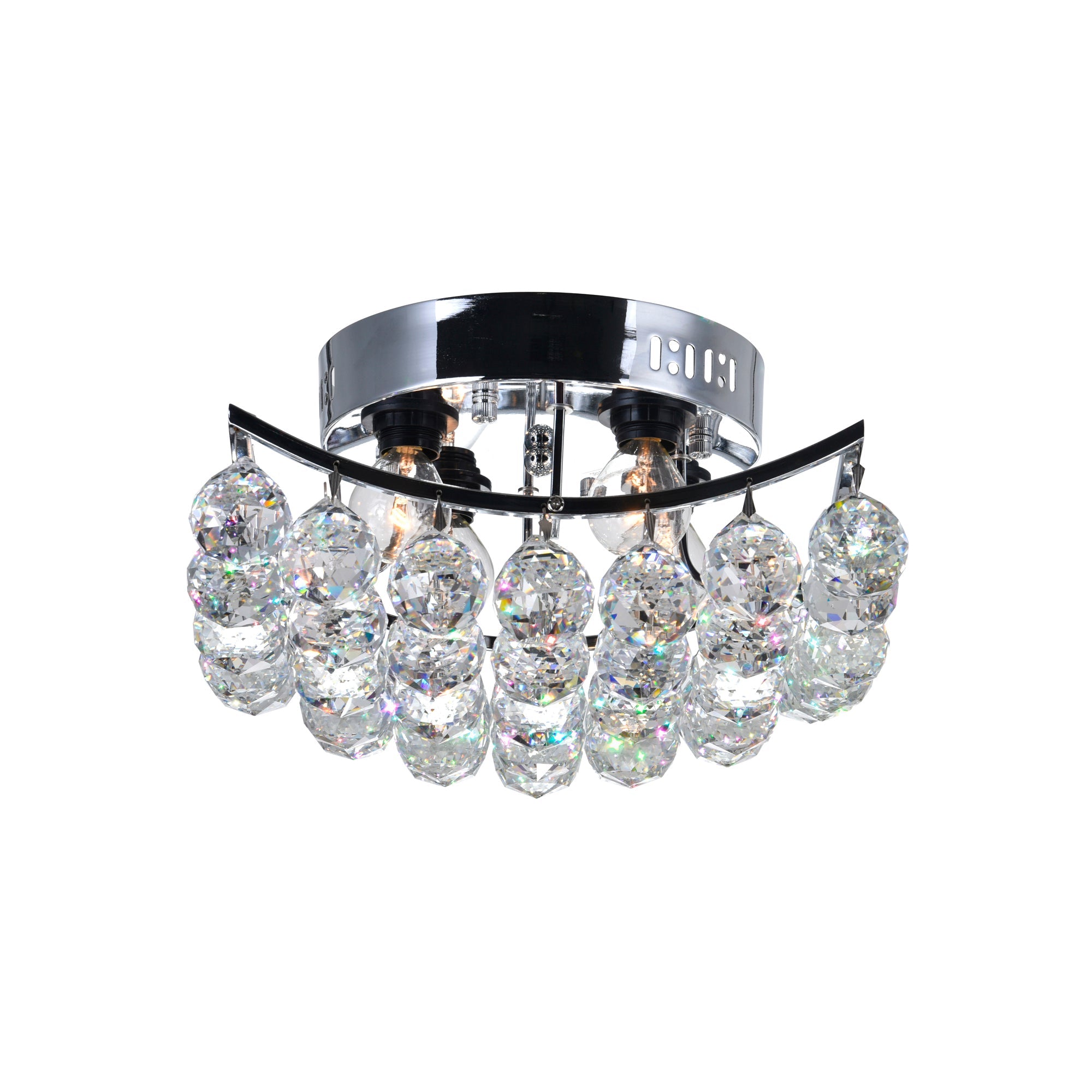 Queen 4 Light Flush Mount With Chrome Finish - CWI Lighting