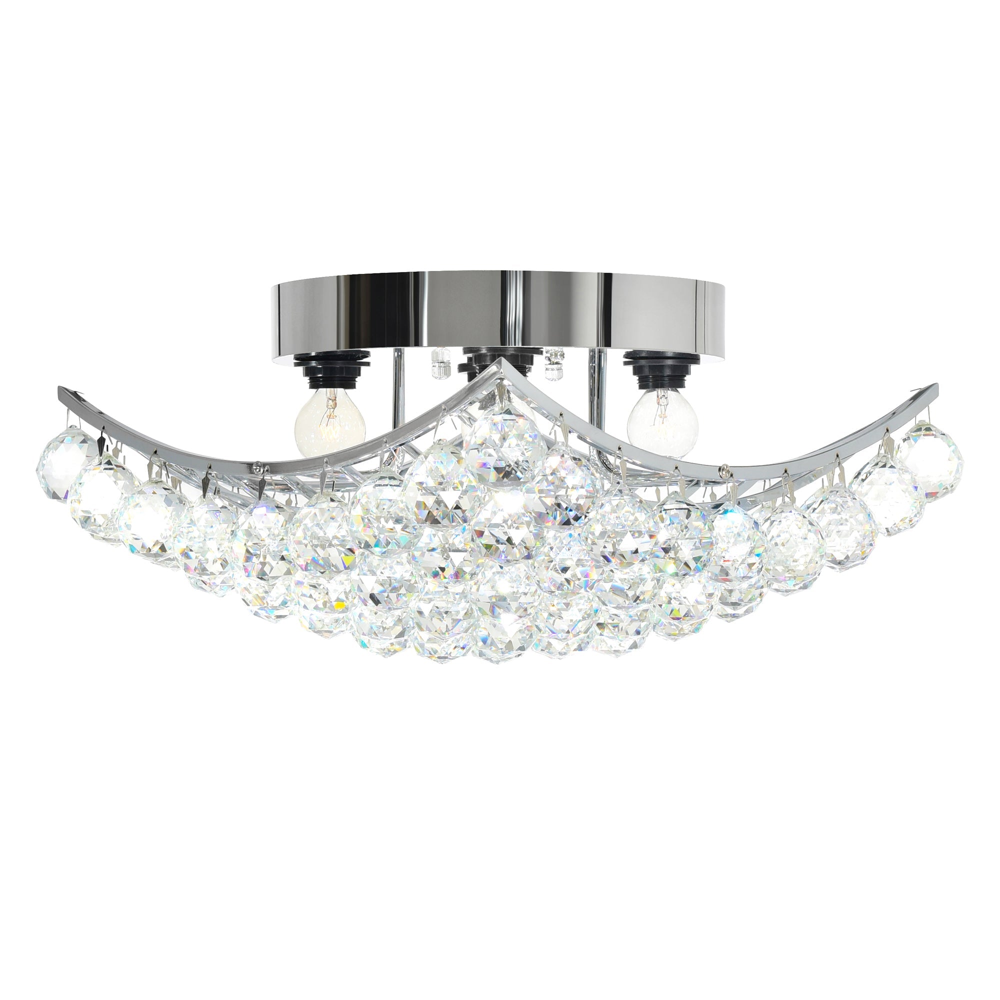 Queen 4 Light Flush Mount With Chrome Finish - CWI Lighting