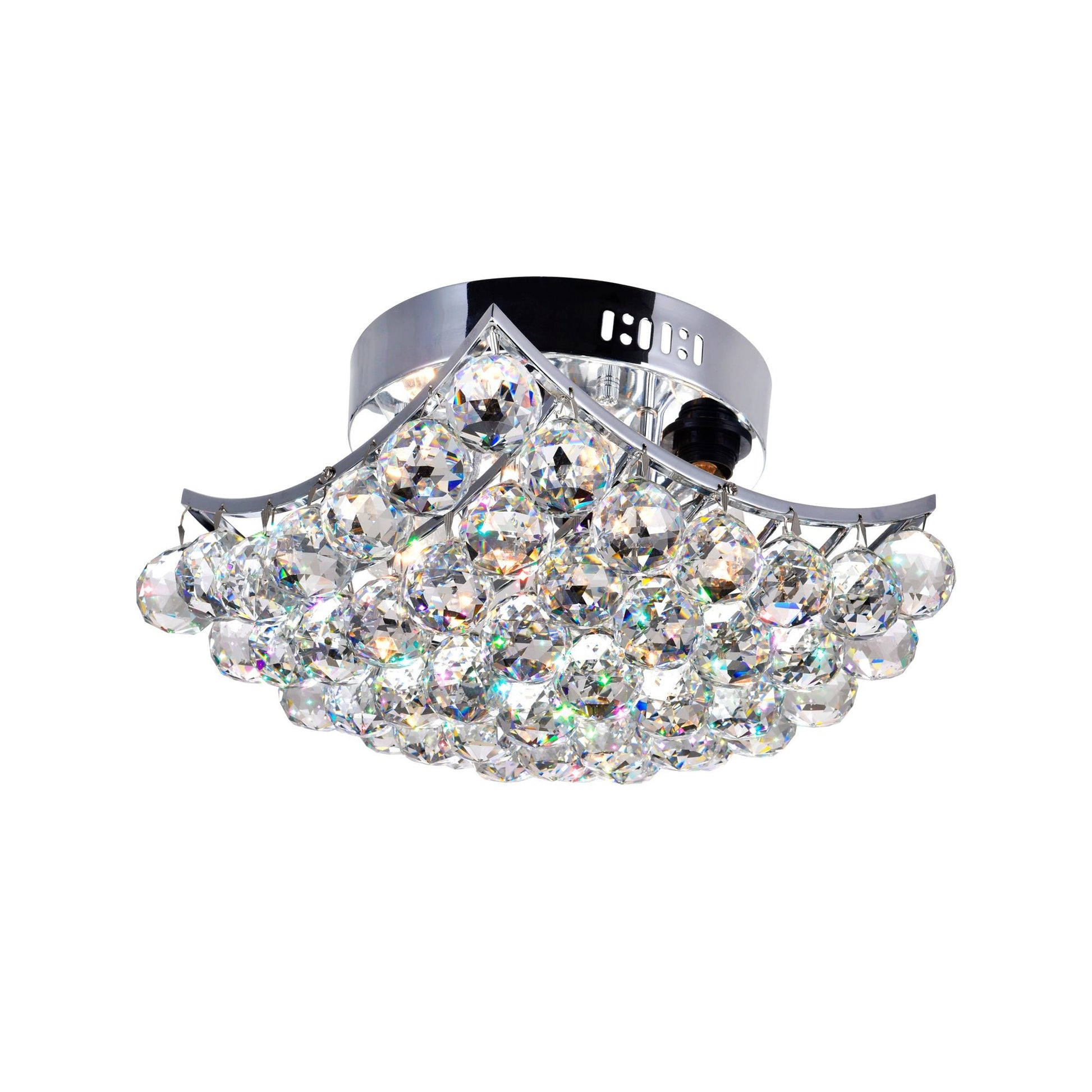 Queen 4 Light Flush Mount With Chrome Finish - CWI Lighting