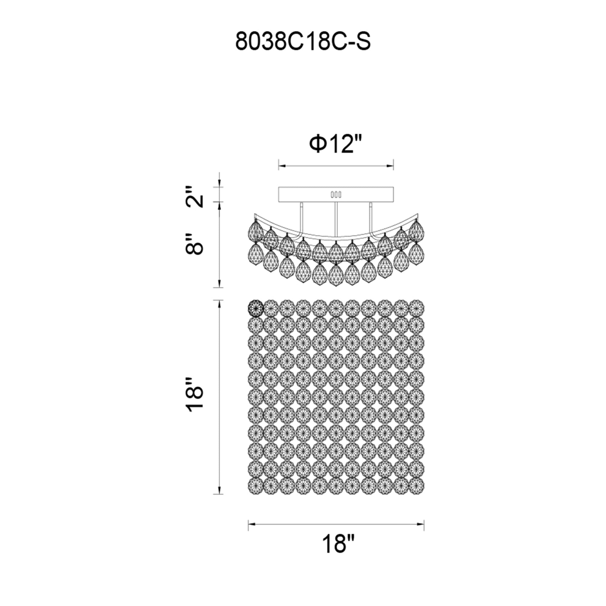Queen 6 Light Flush Mount With Chrome Finish - CWI Lighting