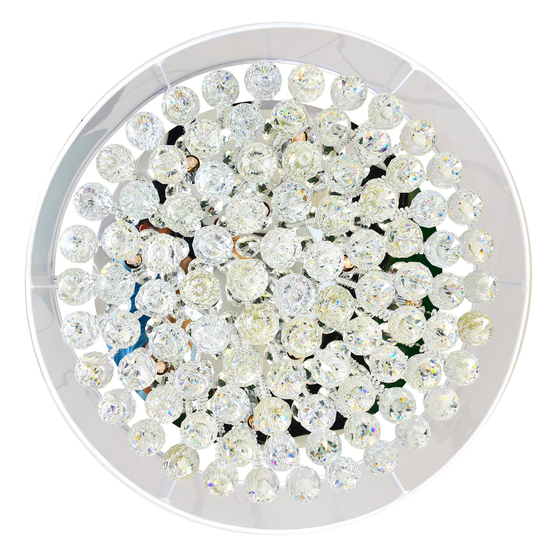Radiant 12 Light 24in Chrome Drum Shade Chandelier with White Shade - CWI Lighting