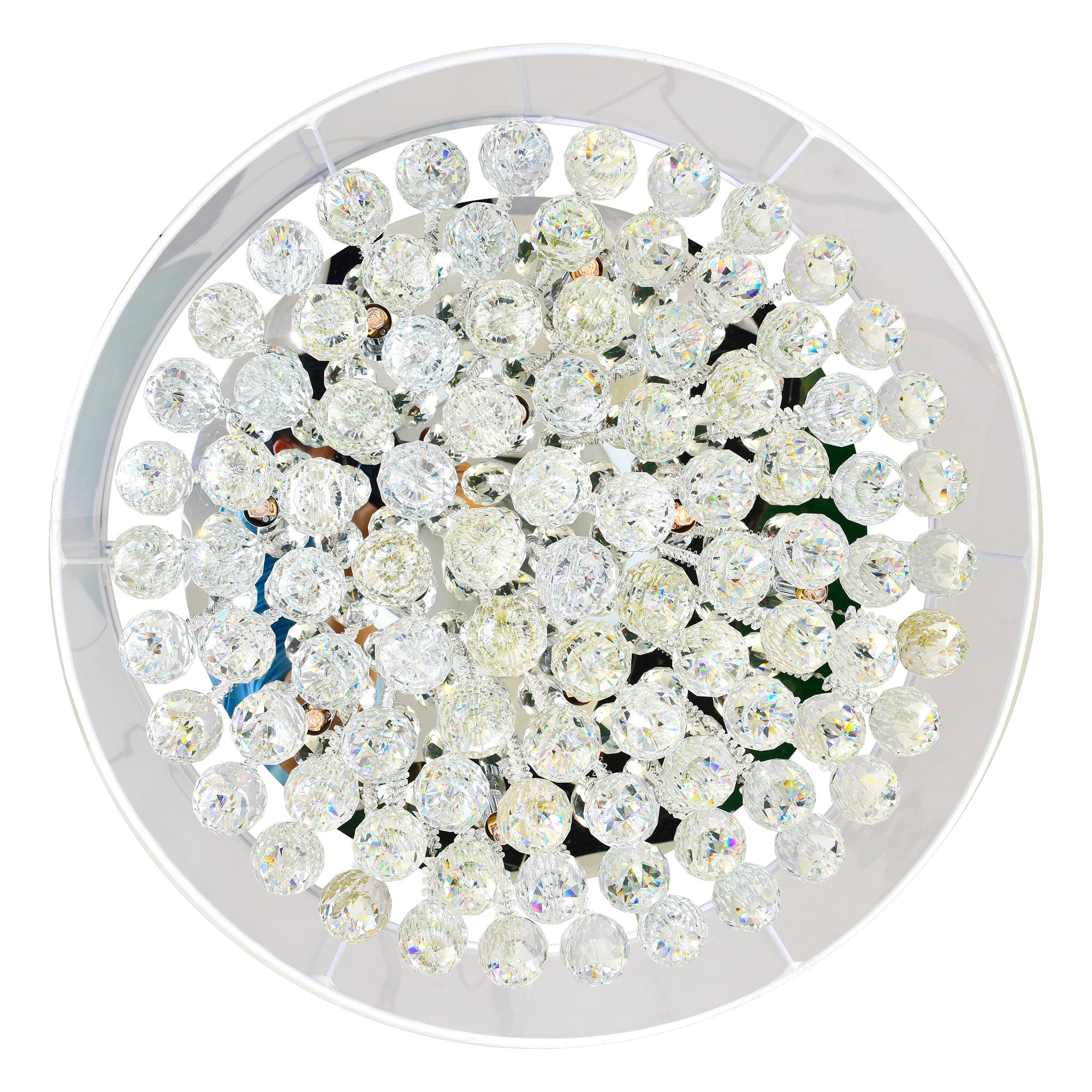 Radiant 12 Light 24in Chrome Drum Shade Chandelier with White Shade - CWI Lighting