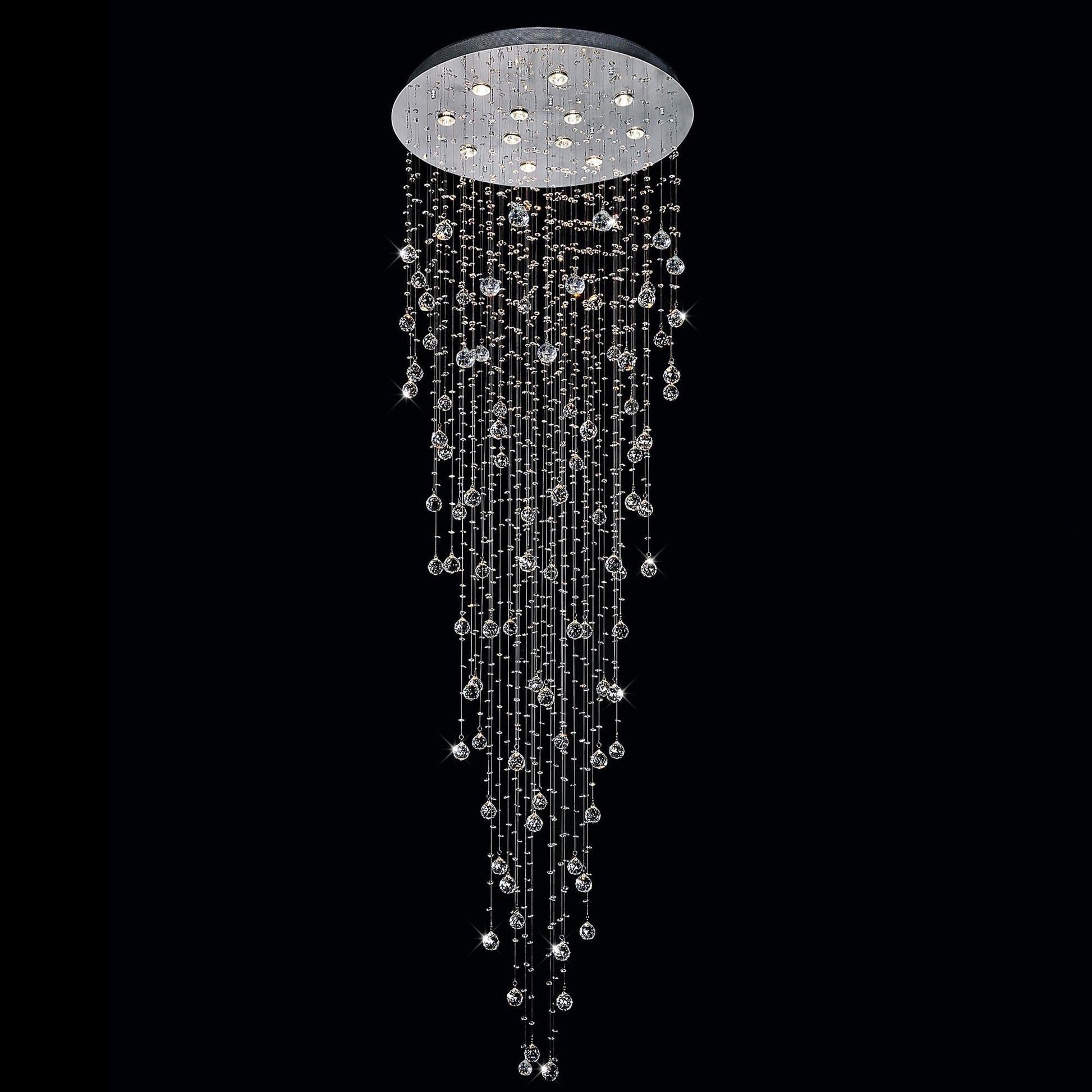 Rain Drop 12 Light 32in Chrome Chandelier - CWI Lighting