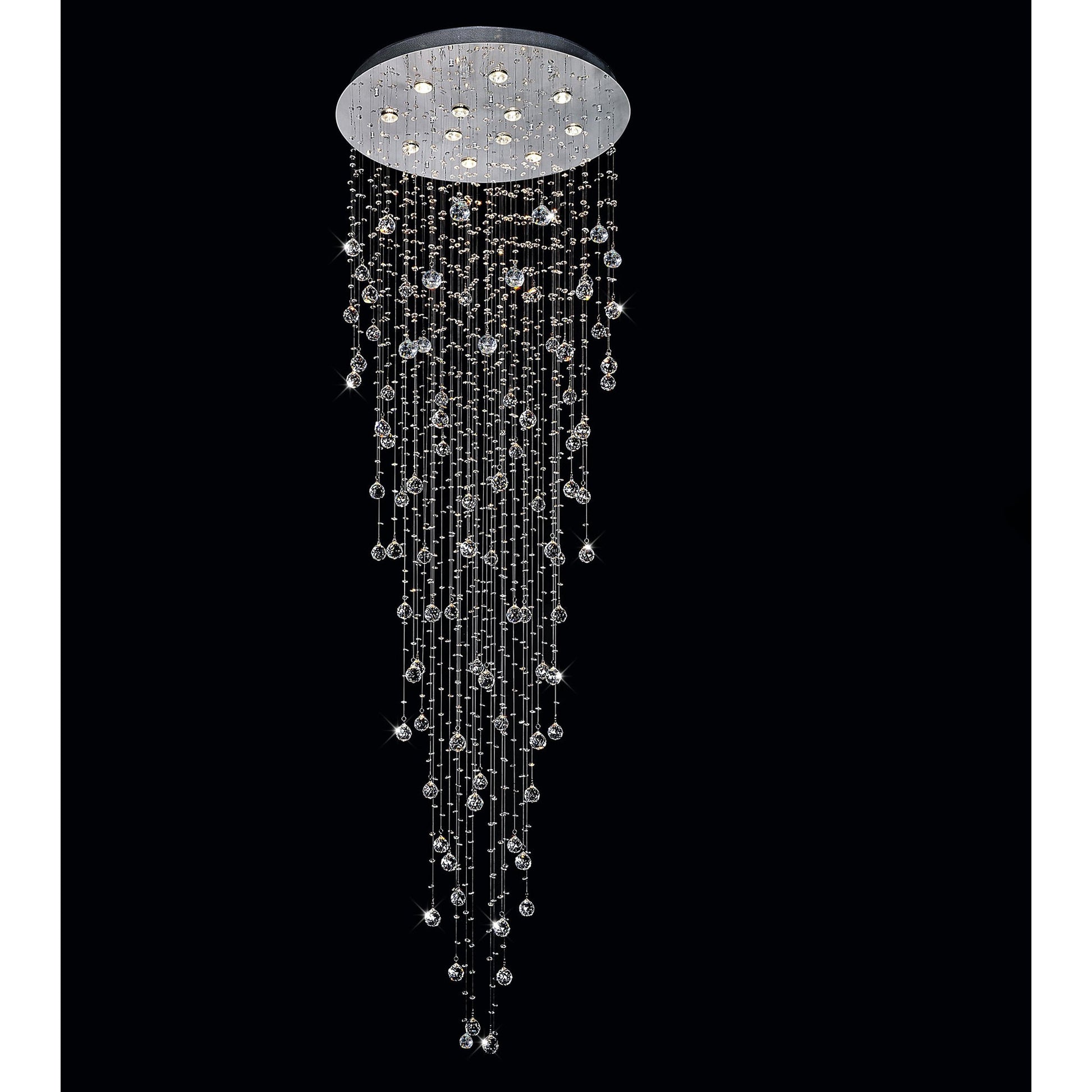 Rain Drop 12 Light 32in Chrome Chandelier - CWI Lighting