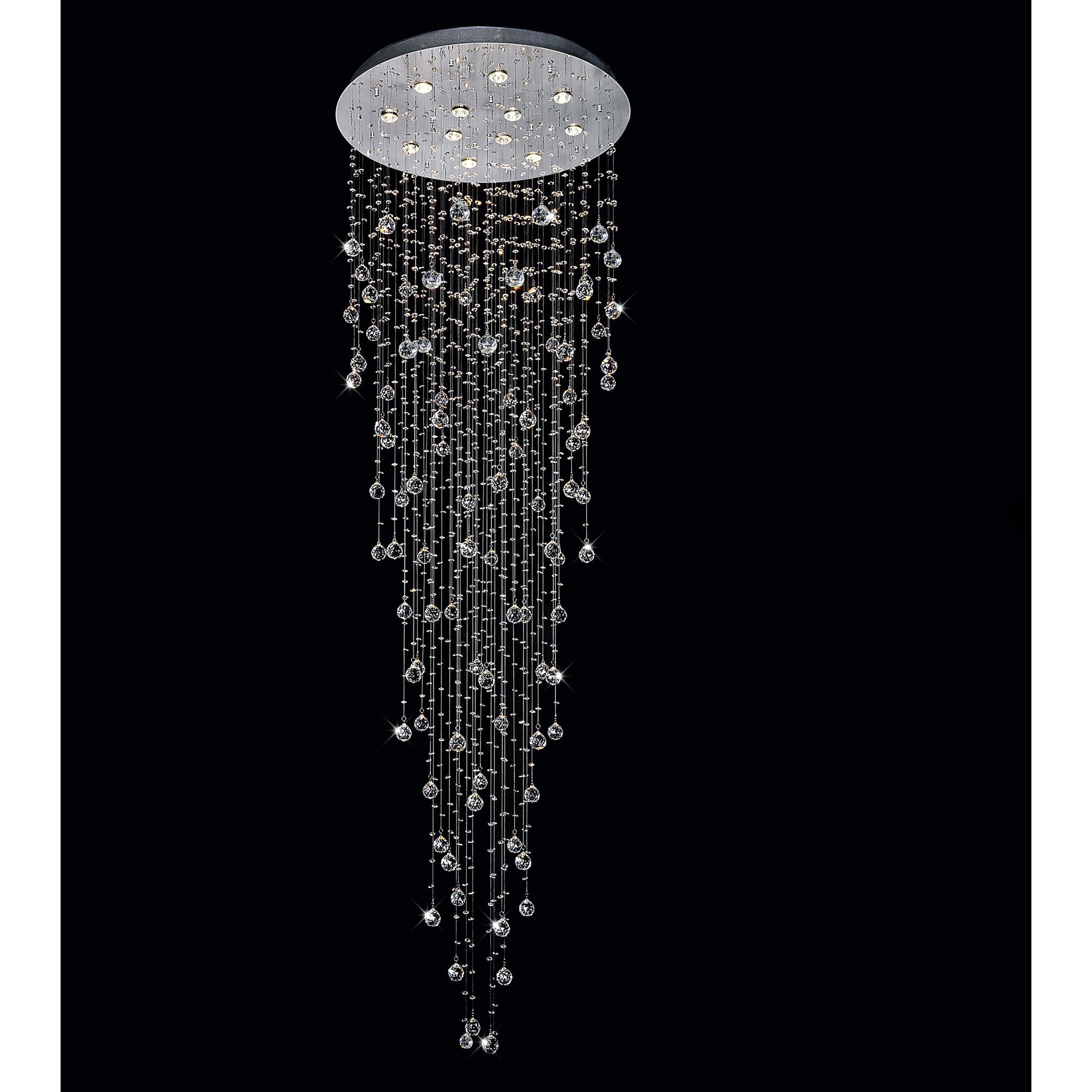 Rain Drop 12 Light 32in Chrome Chandelier - CWI Lighting