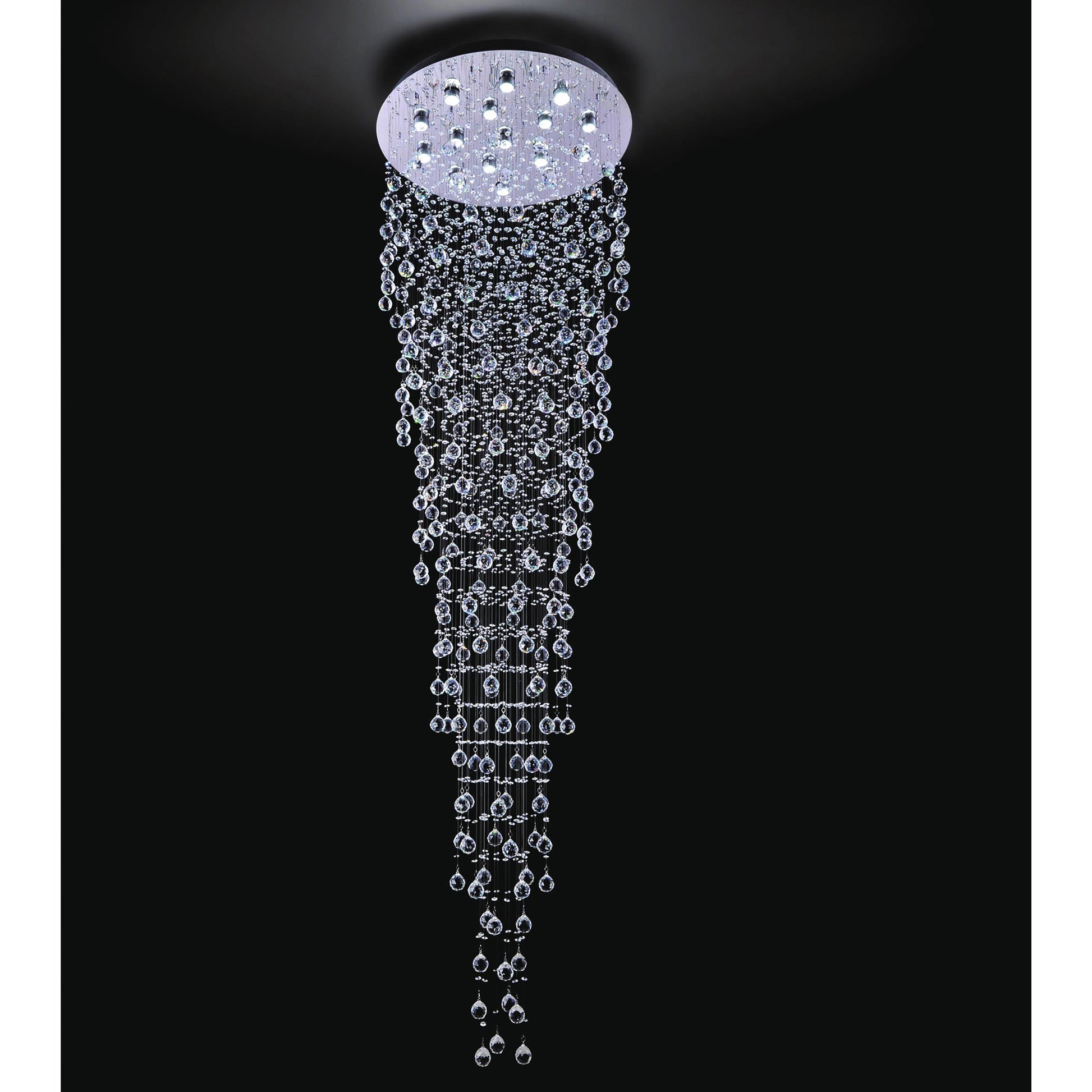 Rain Drop 16 Light 32in Chrome Chandelier - CWI Lighting