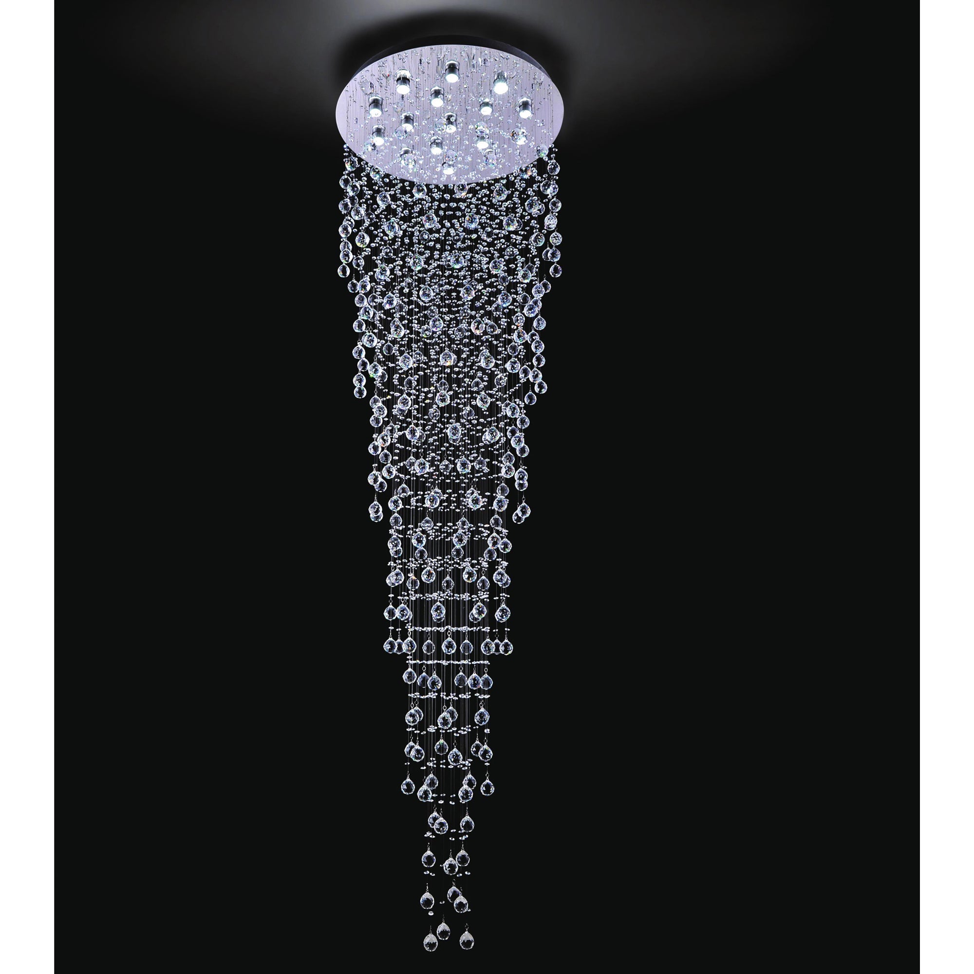 Rain Drop 16 Light 32in Chrome Chandelier - CWI Lighting