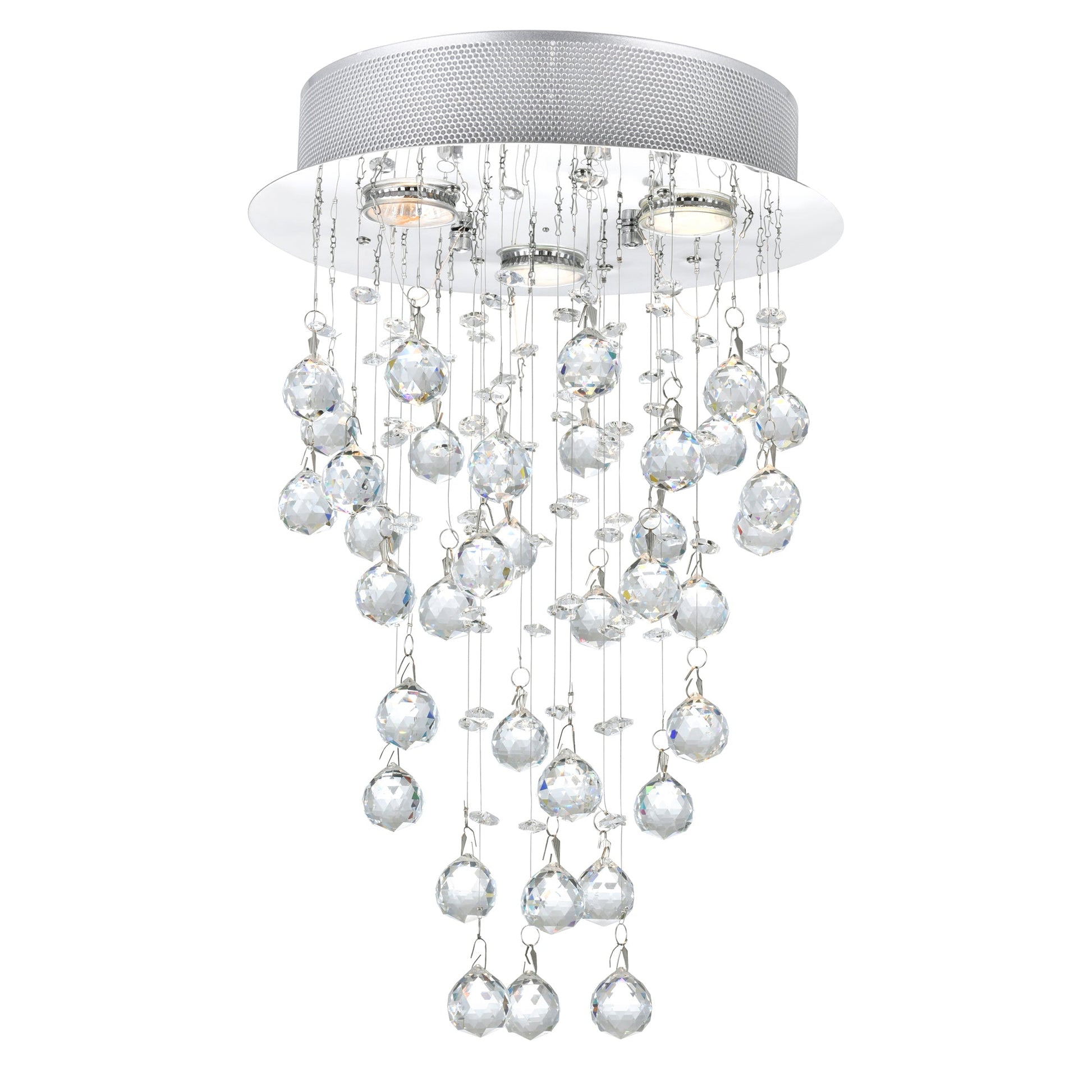 Rain Drop 3 Light 12in Chrome Chandelier - CWI Lighting