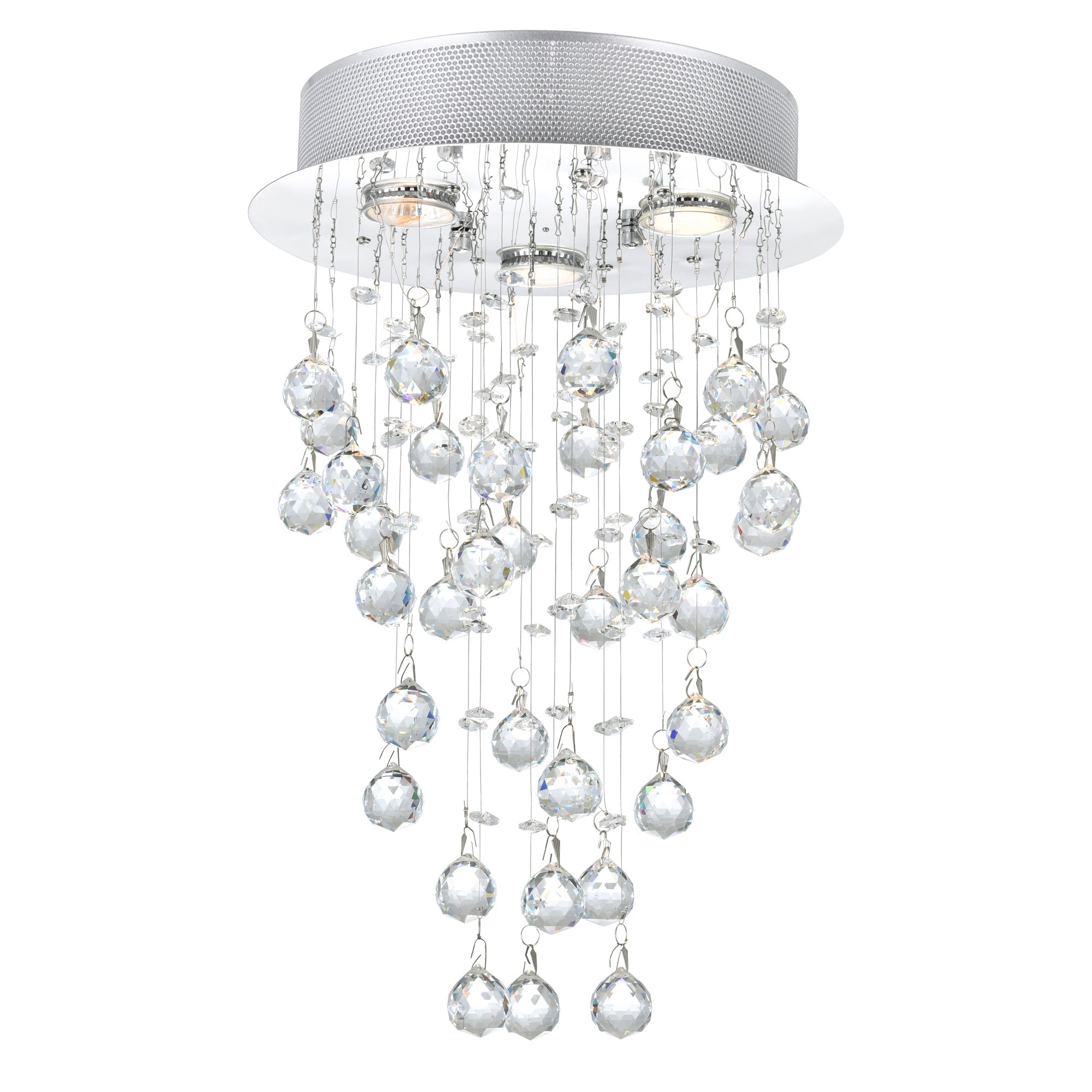 Rain Drop 3 Light 12in Chrome Chandelier - CWI Lighting