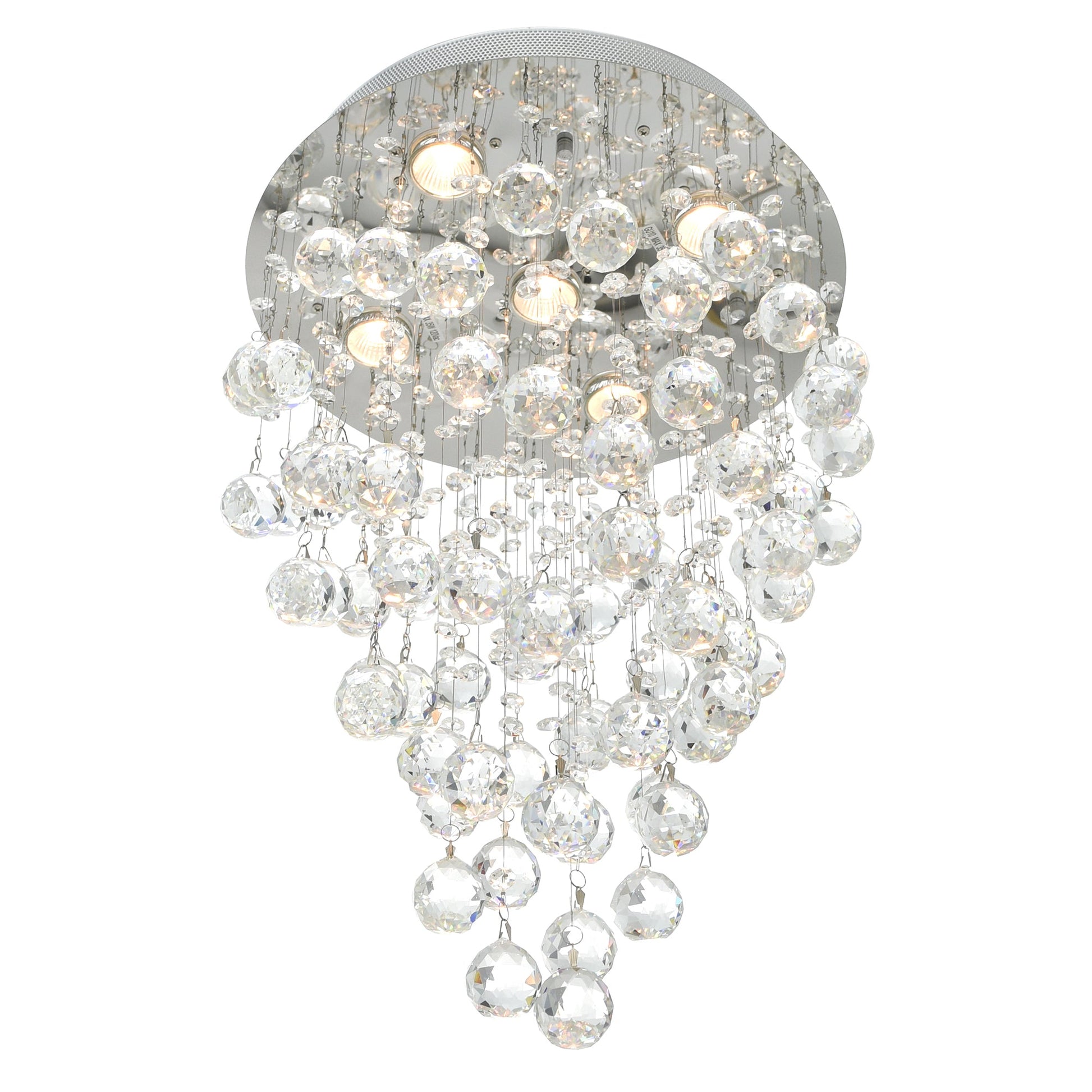 Rain Drop 5 Light 16in Chrome Chandelier - CWI Lighting