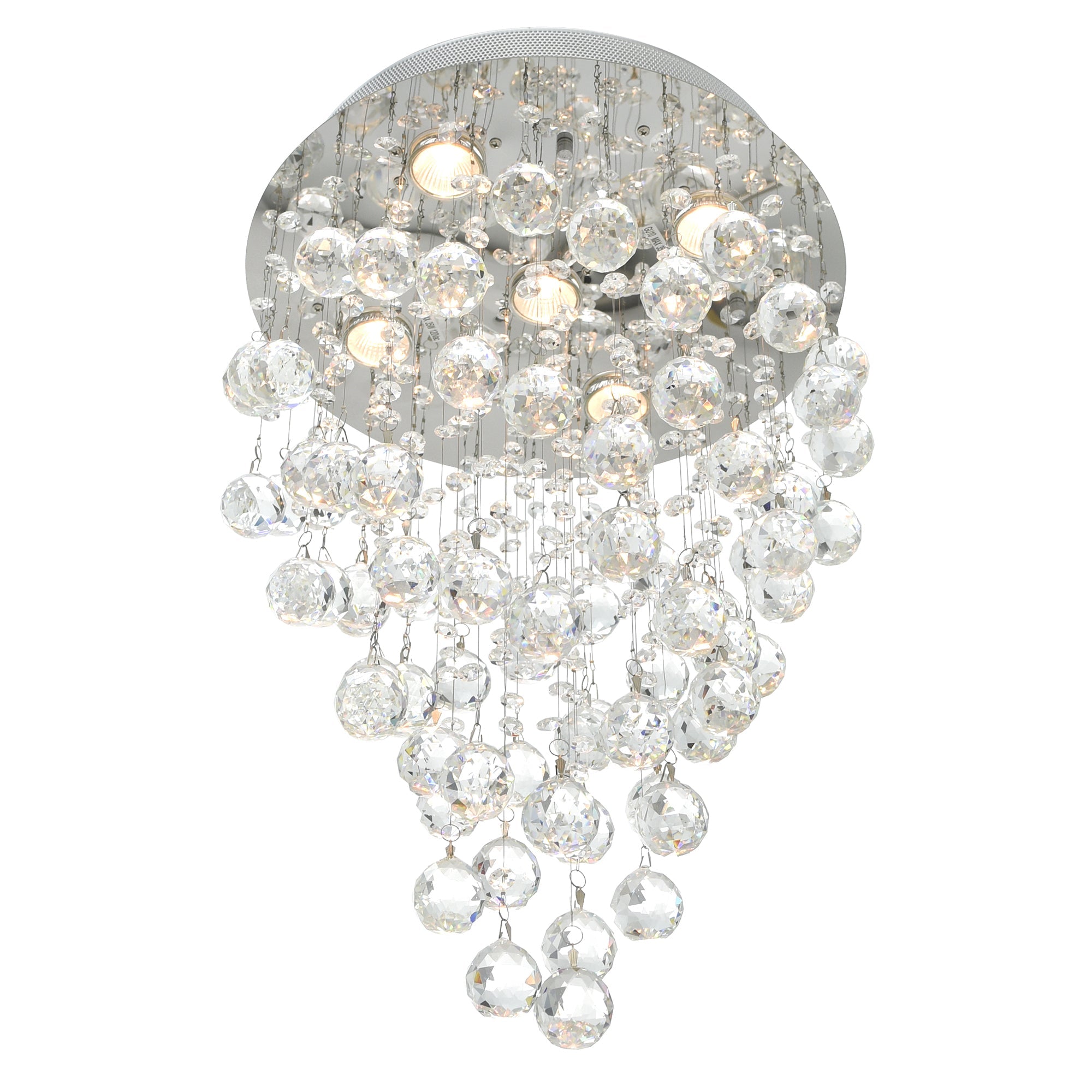Rain Drop 5 Light 16in Chrome Chandelier - CWI Lighting
