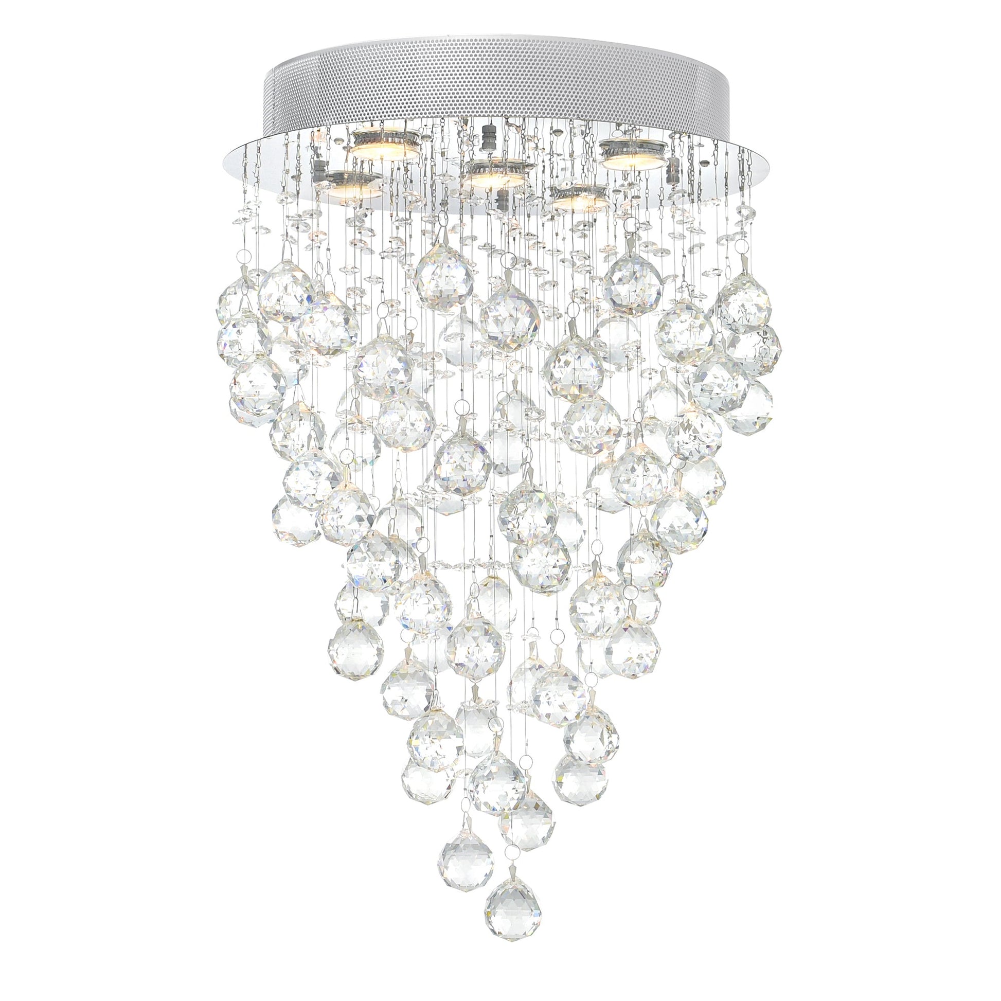 Rain Drop 5 Light 16in Chrome Chandelier - CWI Lighting