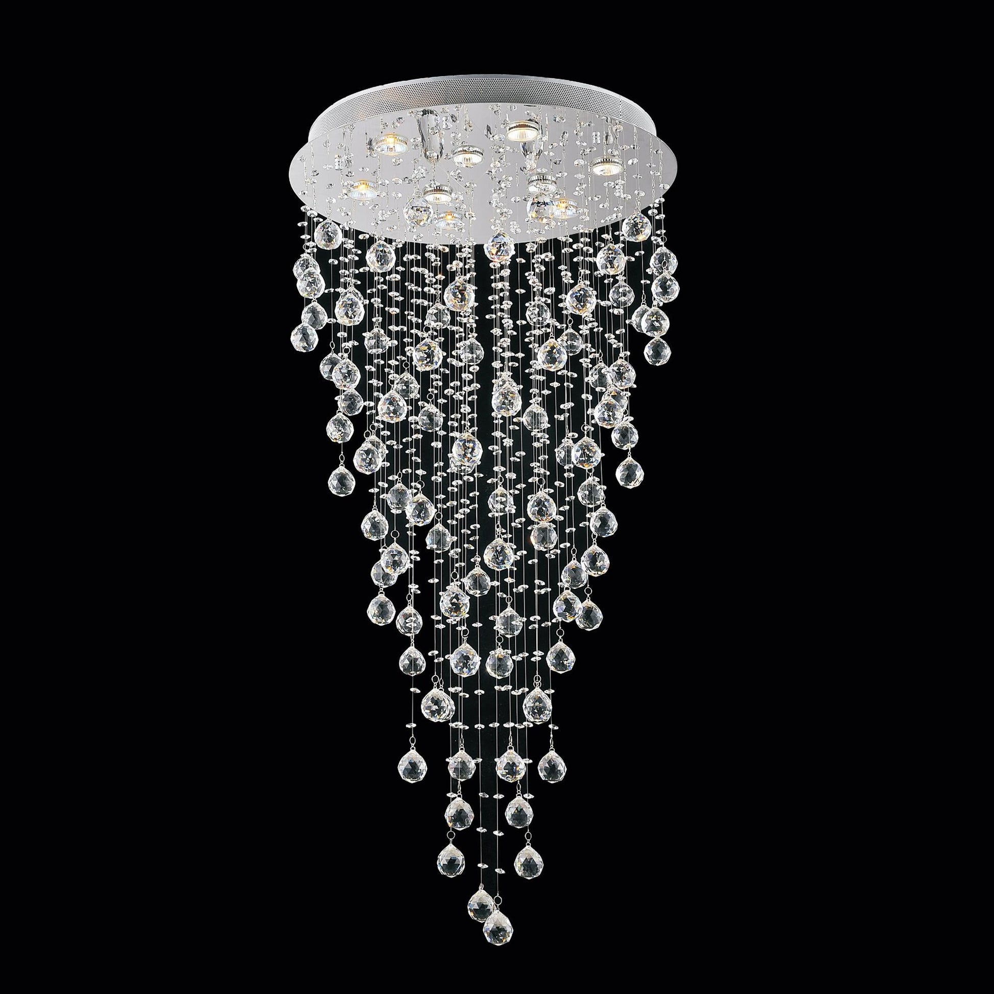Rain Drop 9 Light 24in Chrome Chandelier - CWI Lighting