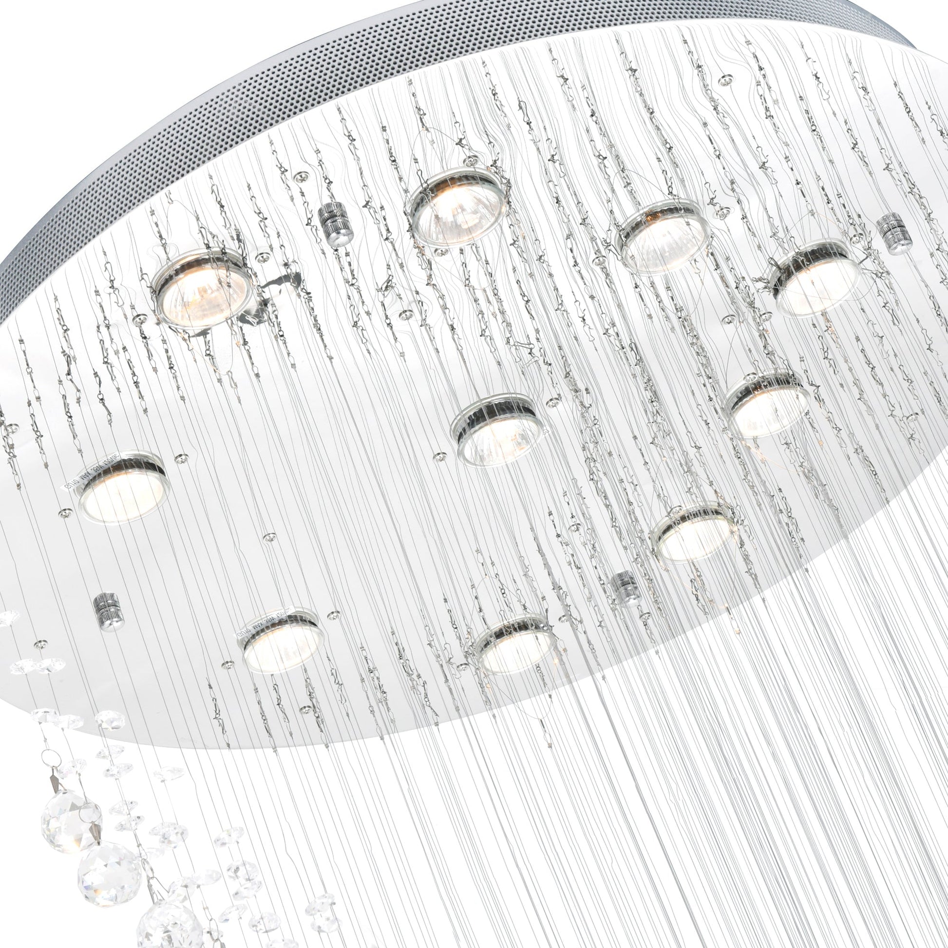 Ribbon 10 Light 26in Chrome Chandelier - CWI Lighting
