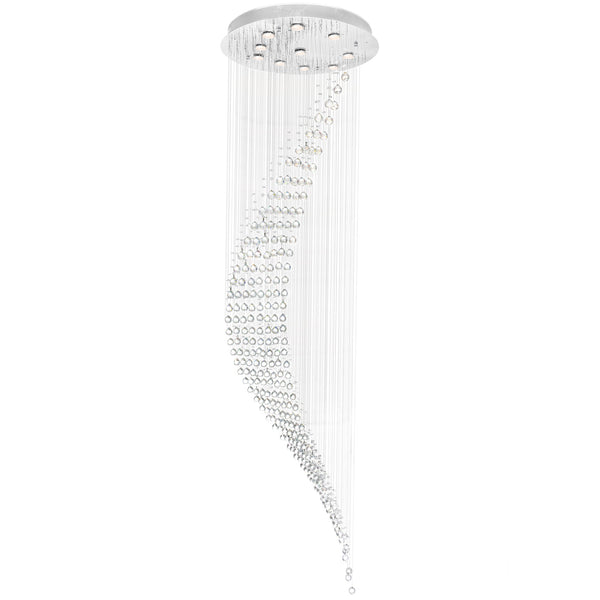 Ribbon 10 Light 26in Chrome Chandelier - CWI Lighting