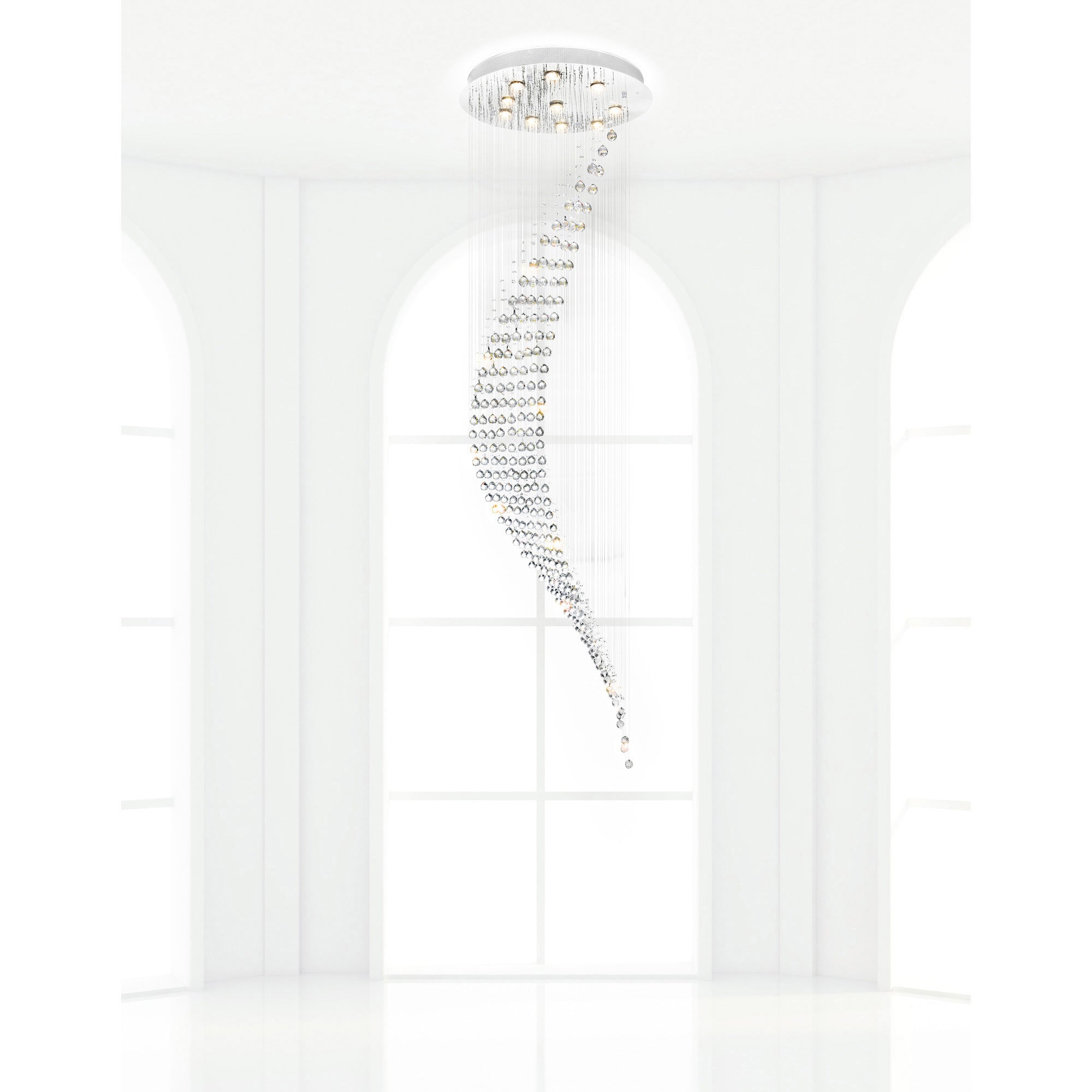 Ribbon 8 Light Chandelier With Chrome Finish - CWI Lighting