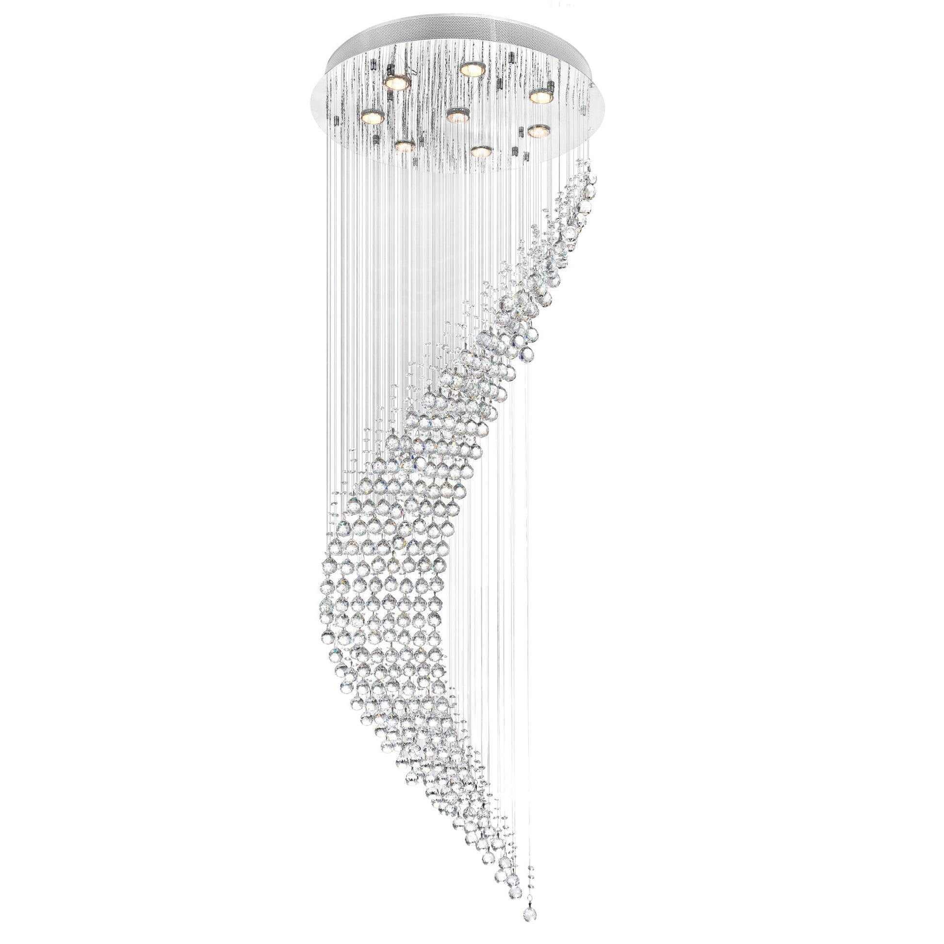 Ribbon 8 Light Chandelier With Chrome Finish - CWI Lighting
