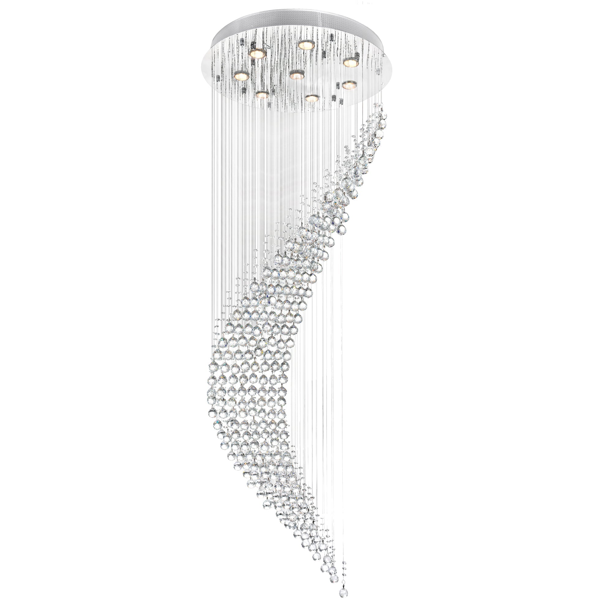 Ribbon 8 Light Chandelier With Chrome Finish - CWI Lighting