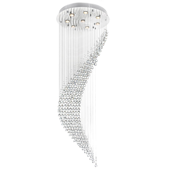 Ribbon 8 Light Chandelier With Chrome Finish - CWI Lighting