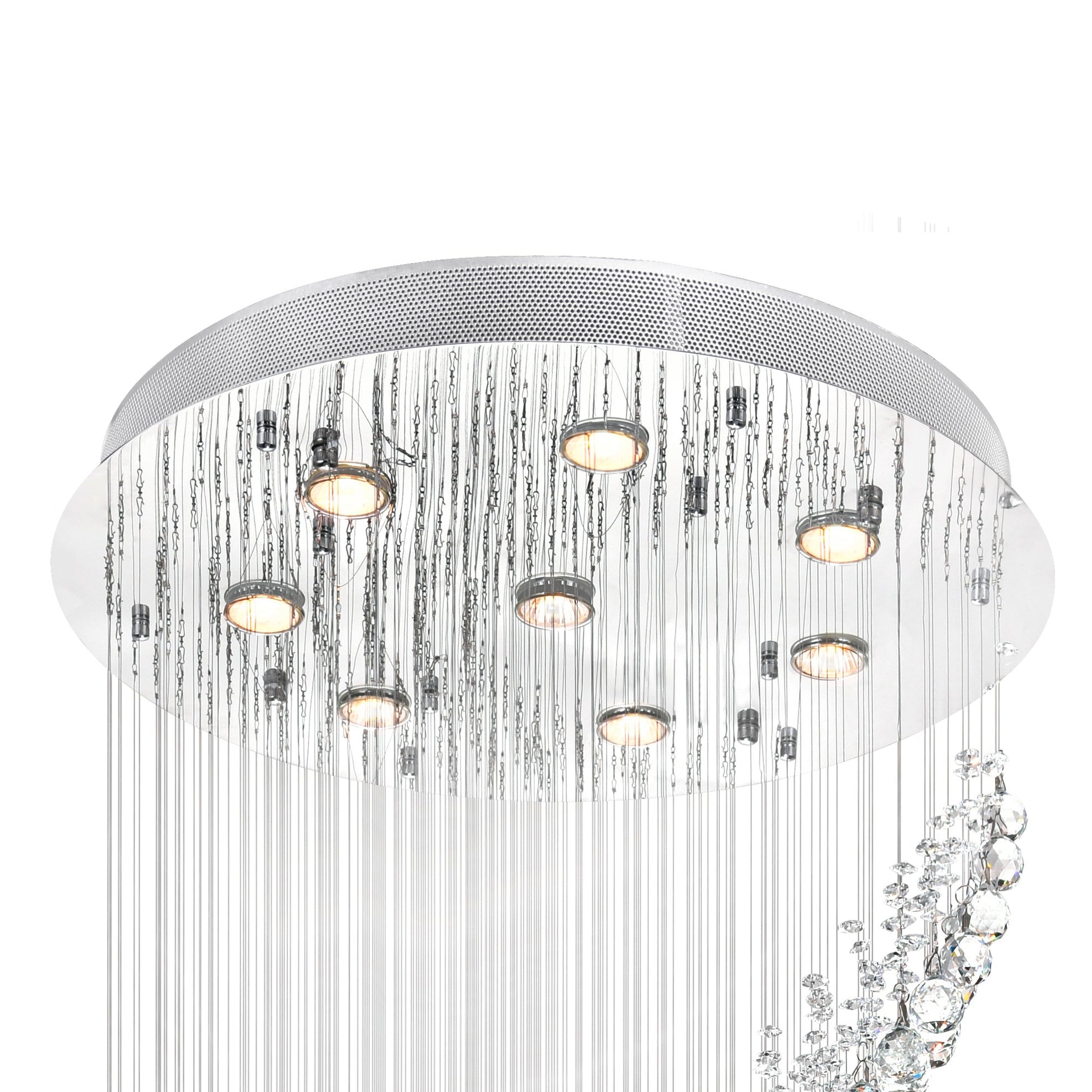 Ribbon 8 Light Chandelier With Chrome Finish - CWI Lighting