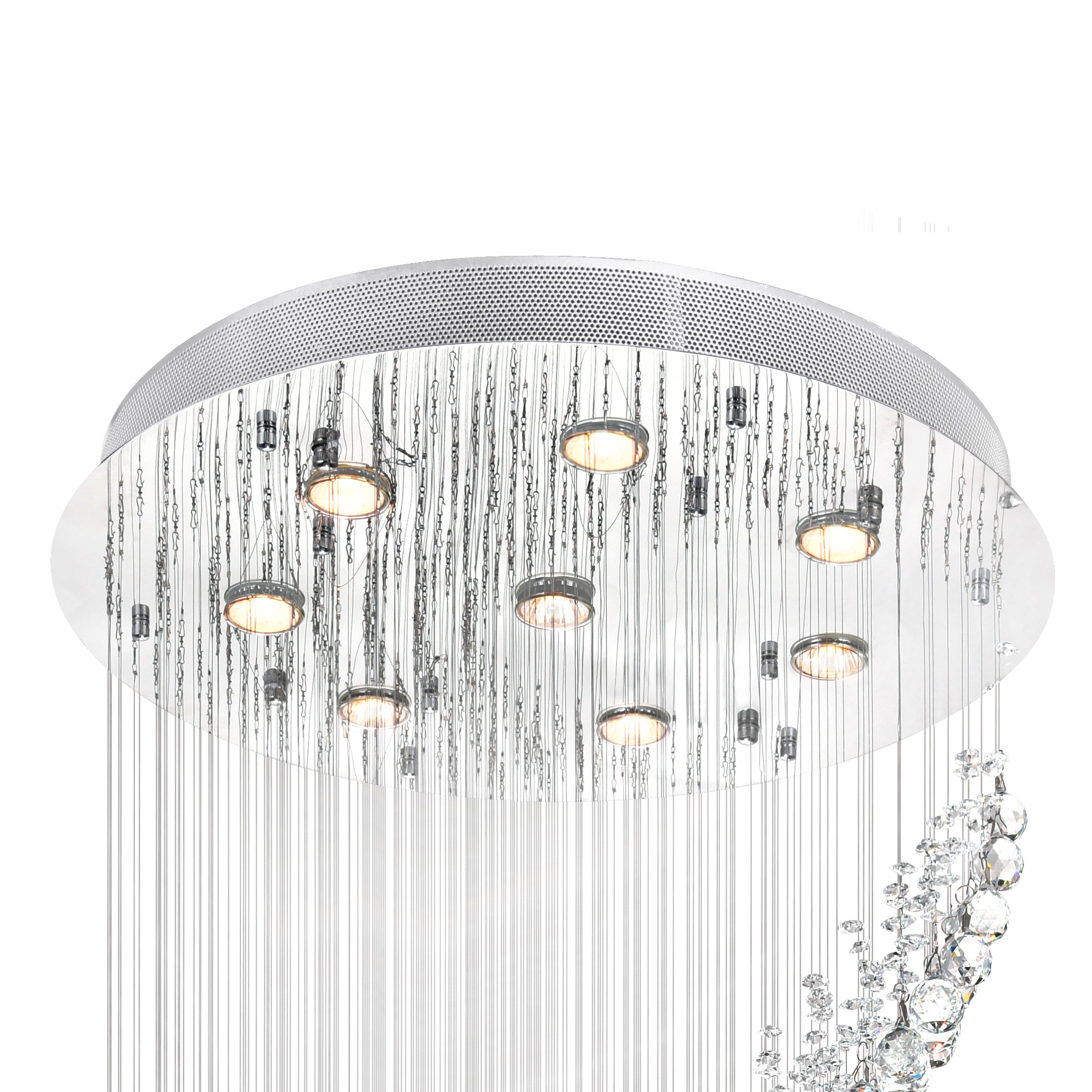 Ribbon 8 Light Chandelier With Chrome Finish - CWI Lighting