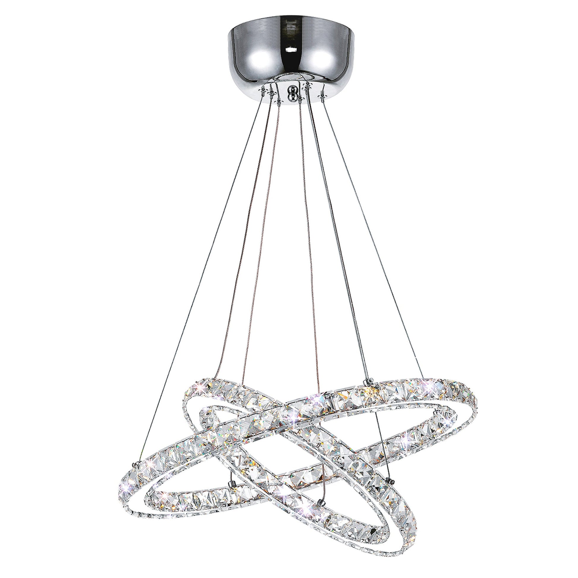 Ring Integrated LED 2 - Ring 20in Chrome Chandelier - CWI Lighting