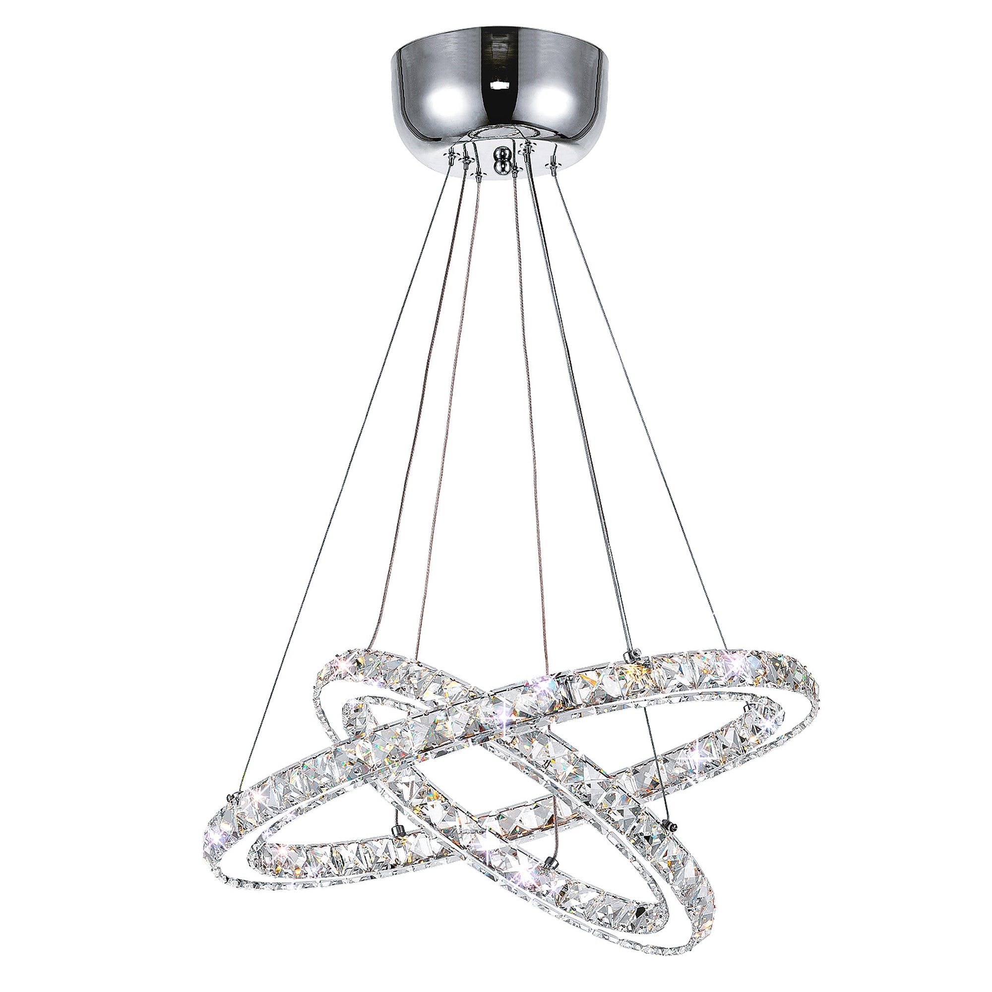 Ring Integrated LED 2 - Ring 20in Chrome Chandelier - CWI Lighting