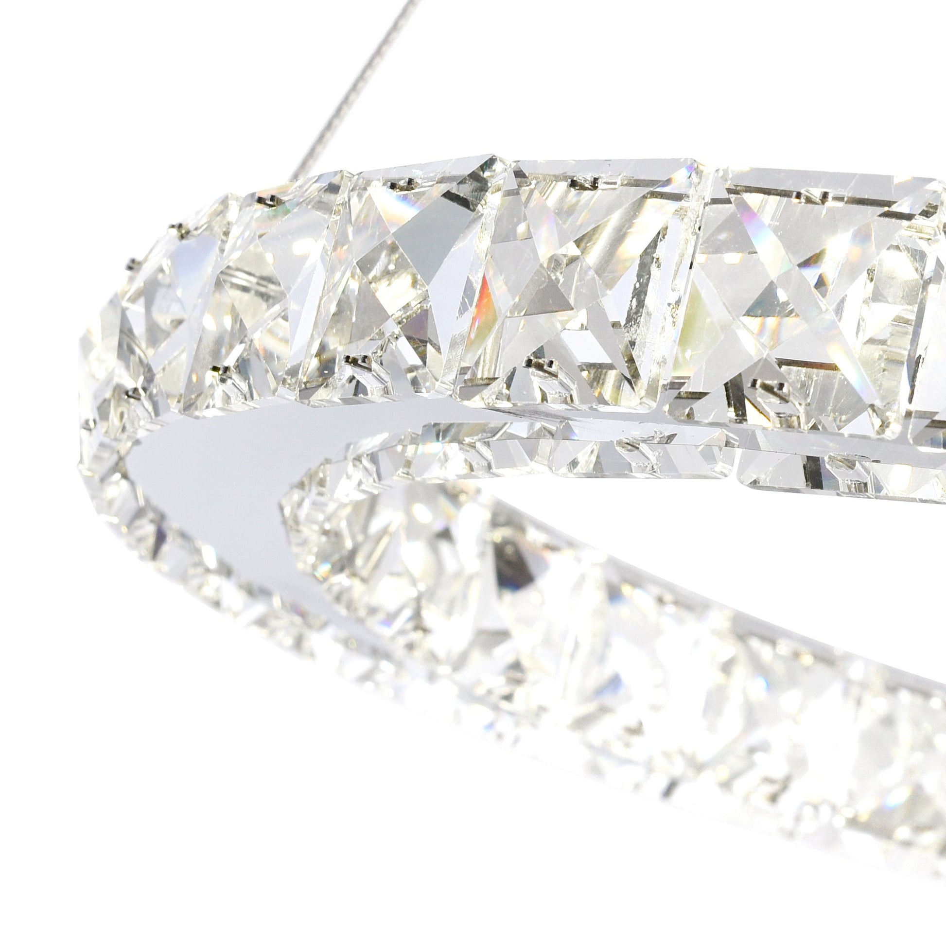 Ring Integrated LED 2 - Ring 24in Chrome Chandelier - CWI Lighting