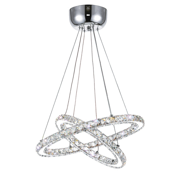 Ring Integrated LED 2 - Ring 24in Chrome Chandelier - CWI Lighting