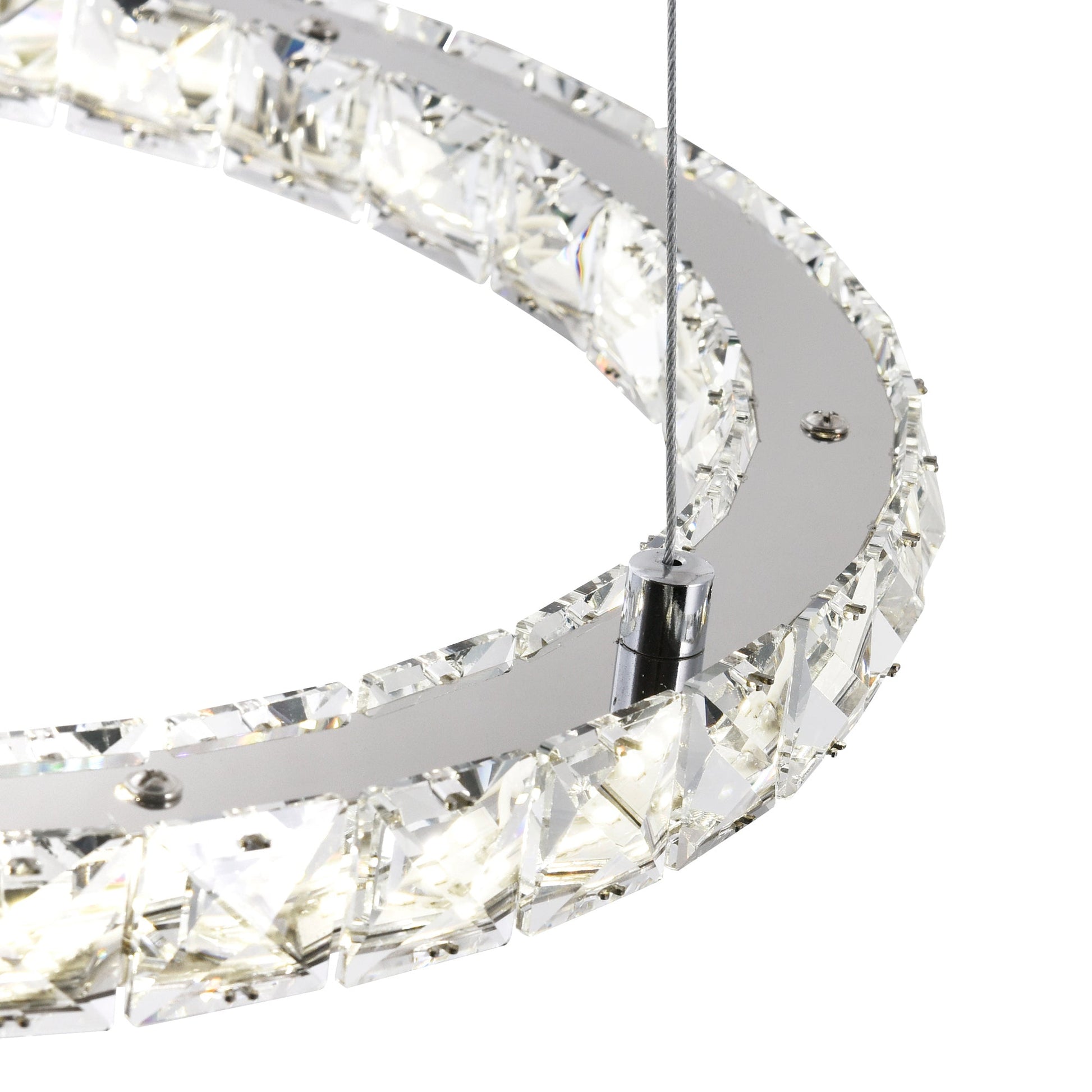Ring Integrated LED 2 - Ring 24in Chrome Chandelier - CWI Lighting