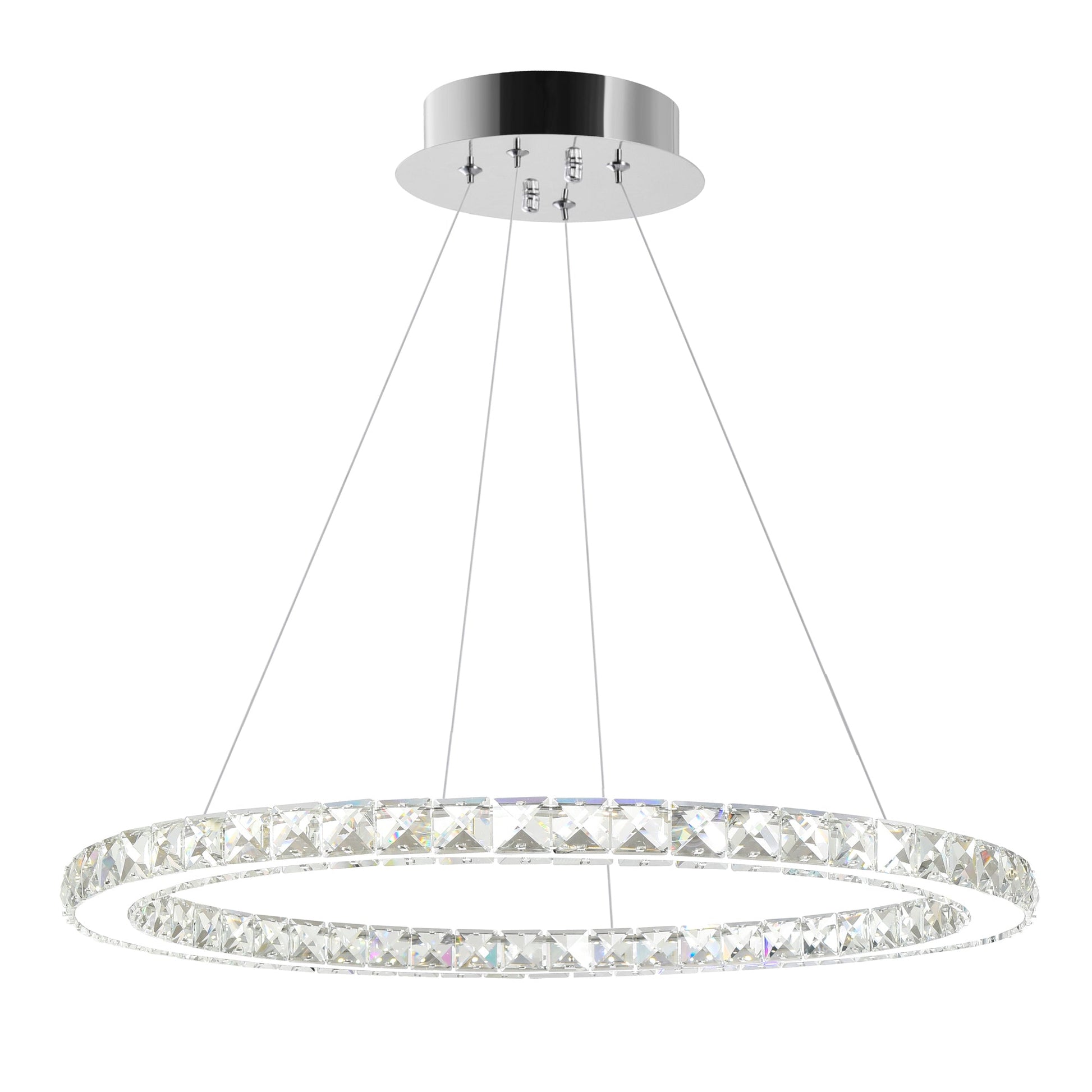 Ring Integrated LED 24in Chrome Chandelier - CWI Lighting