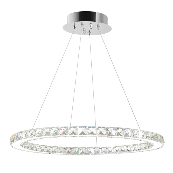 Ring Integrated LED 24in Chrome Chandelier - CWI Lighting