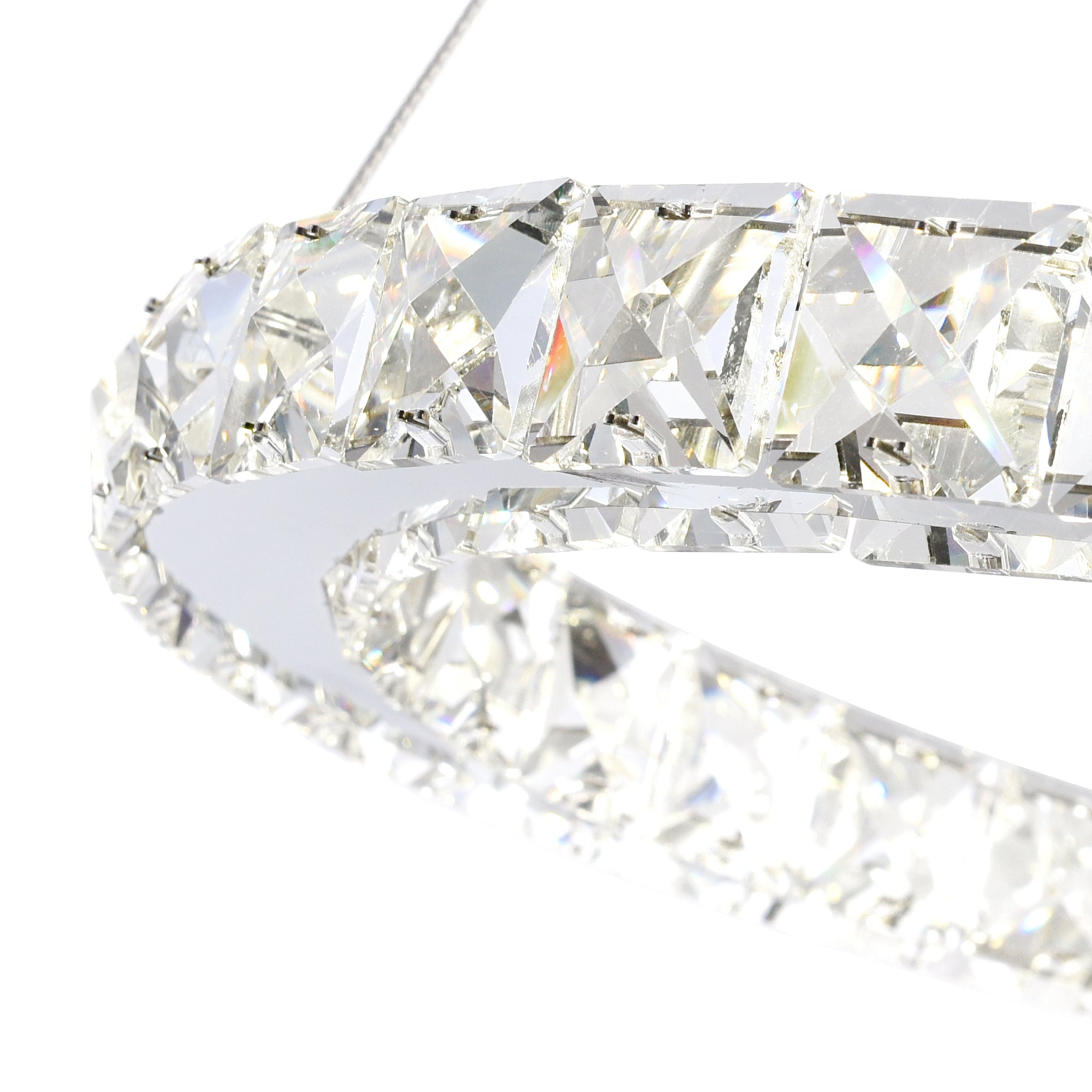 Ring Integrated LED 3 - Ring 16in Chrome Chandelier - CWI Lighting