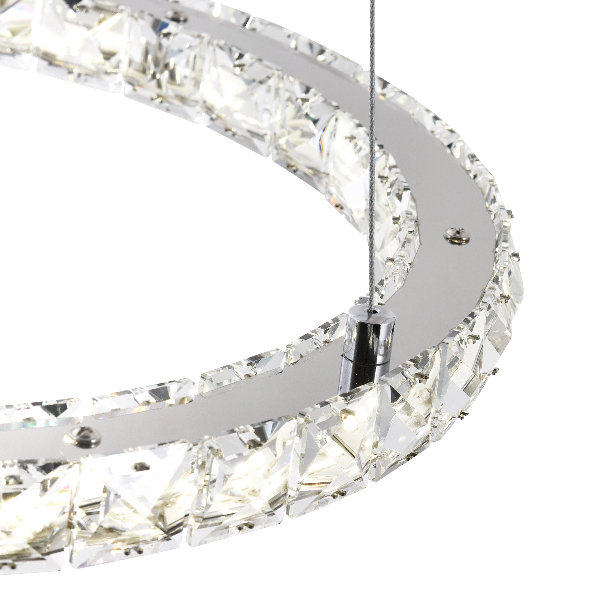 Ring Integrated LED 3 - Ring 16in Chrome Chandelier - CWI Lighting