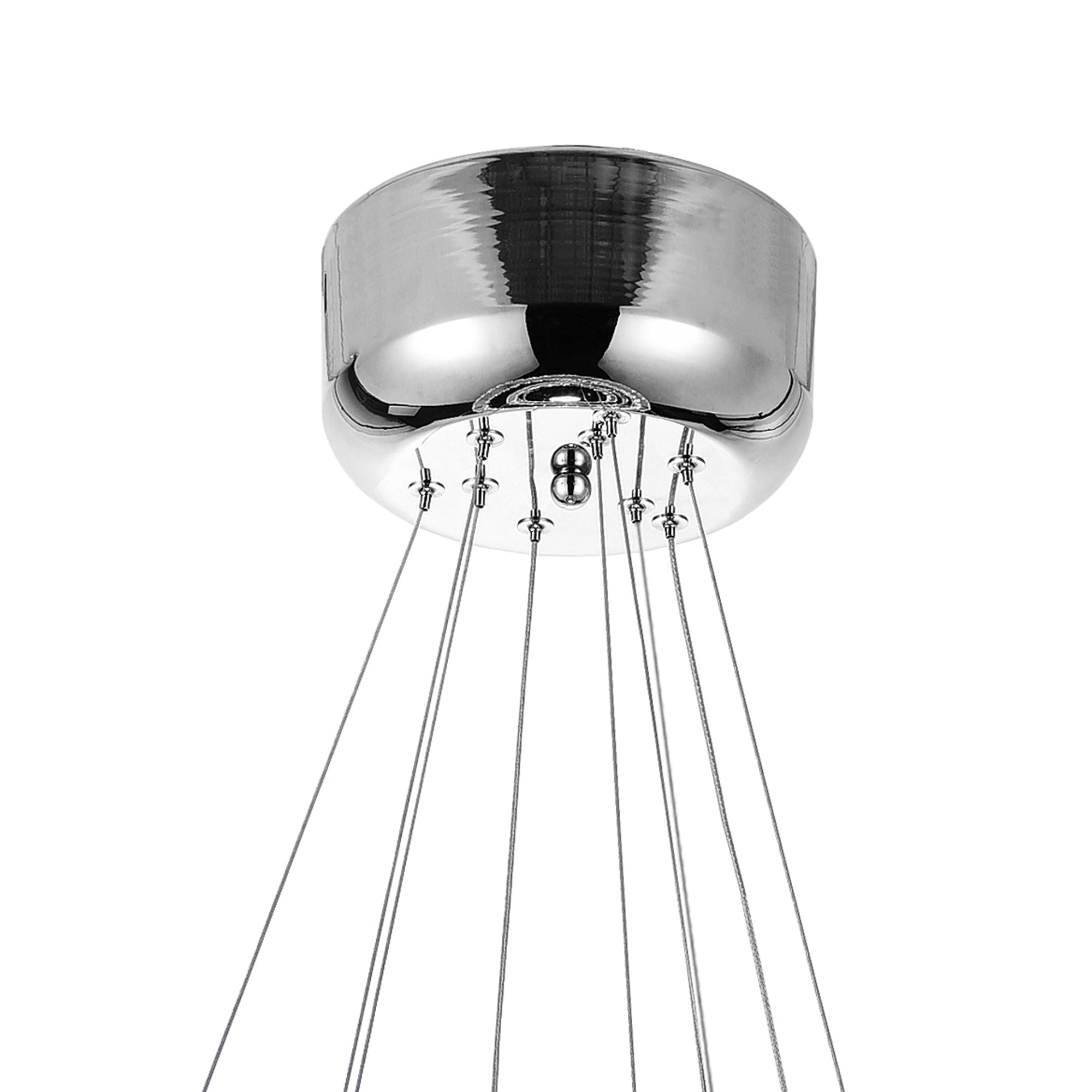 Ring Integrated LED 3 - Ring 16in Chrome Chandelier - CWI Lighting