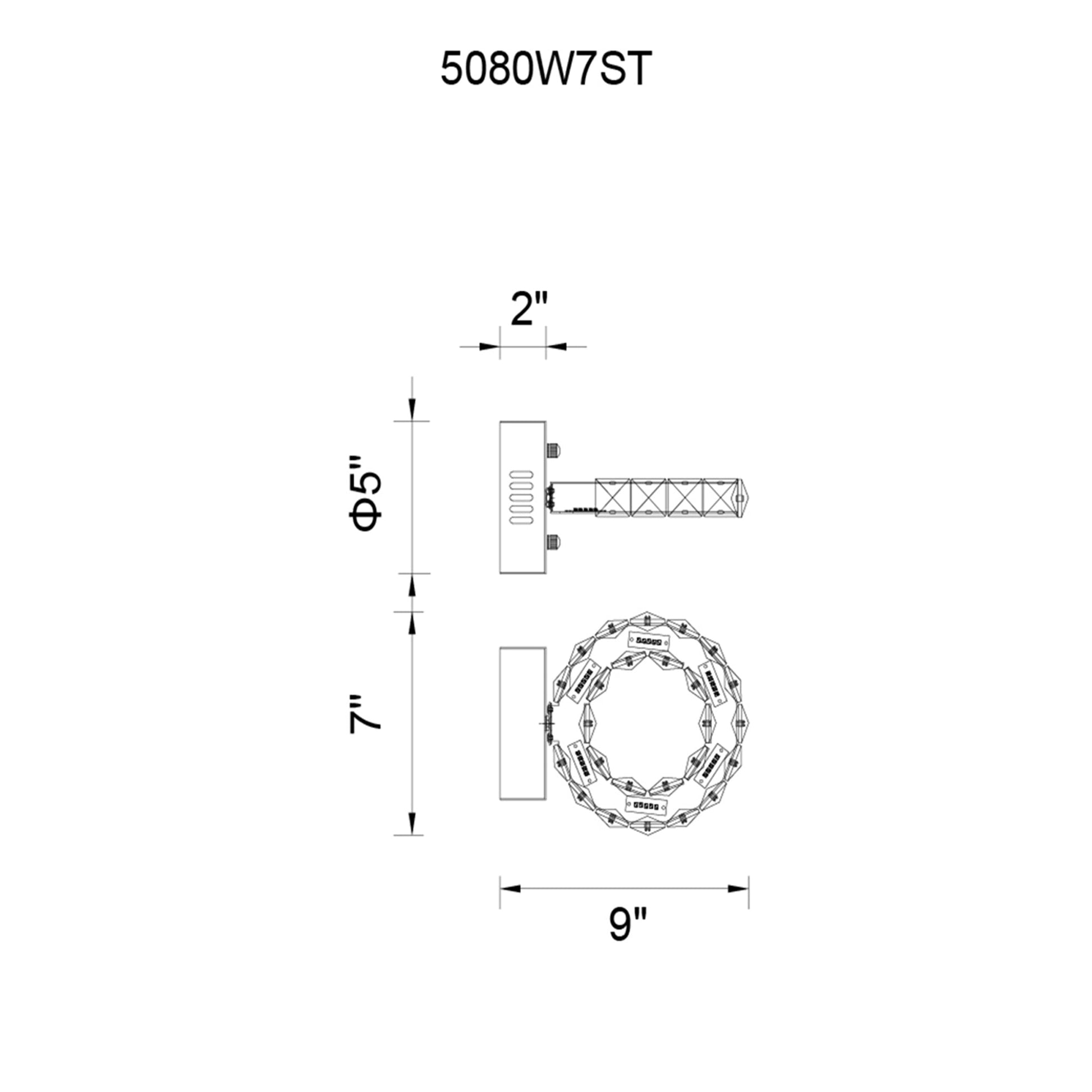 Ring Integrated LED Chrome Wall Sconce - CWI Lighting